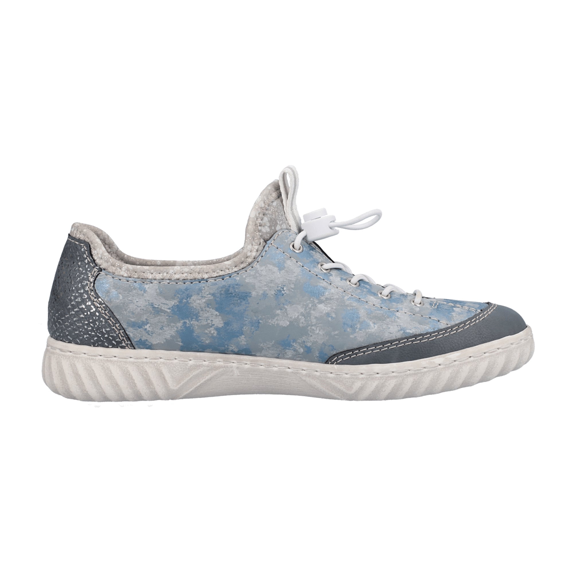 Rieker FSK Blue Women's Slip-On Shoes with Comfortable Soft Insole