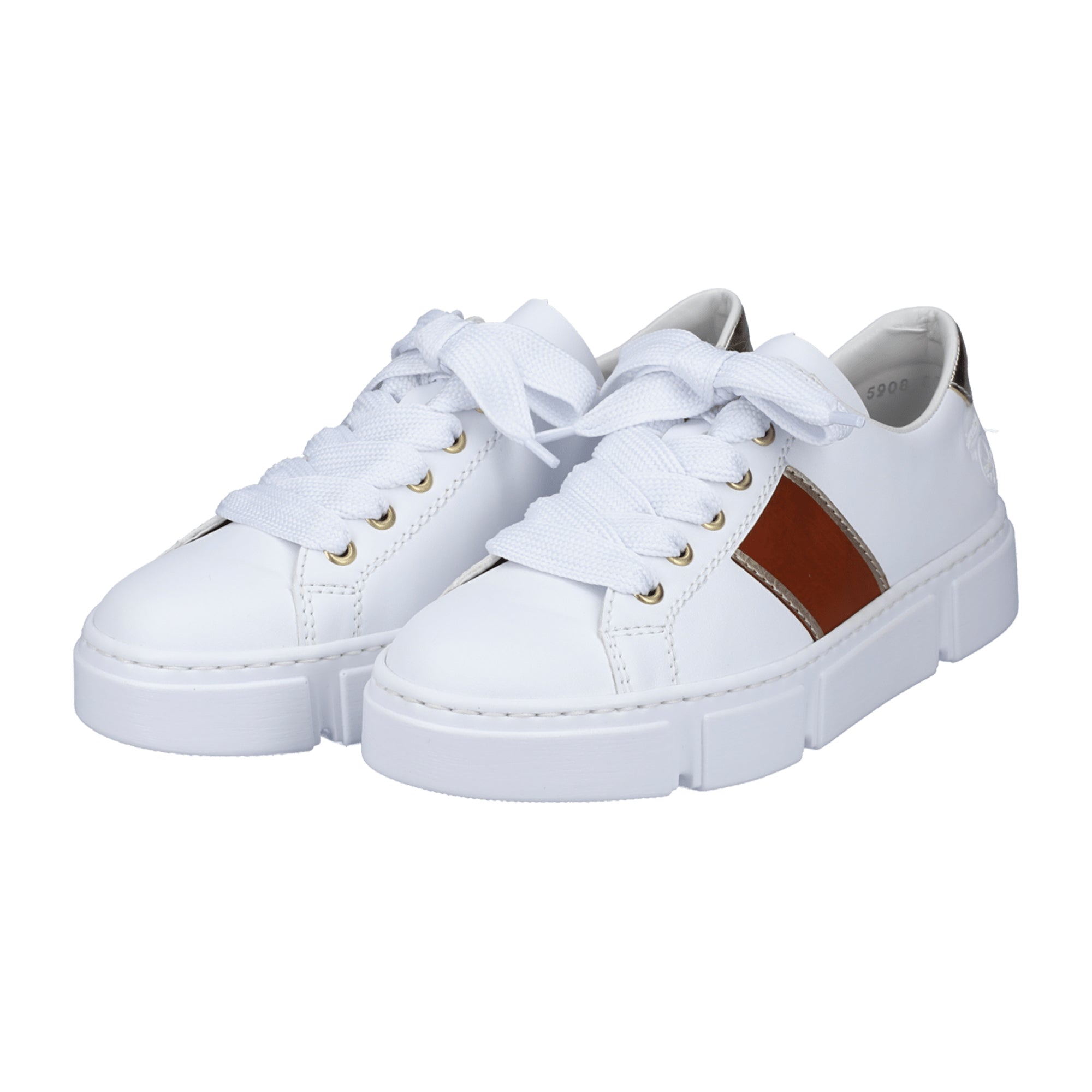 Rieker Alabama White Women's Sneakers Comfortable Lightweight Shock Absorbing