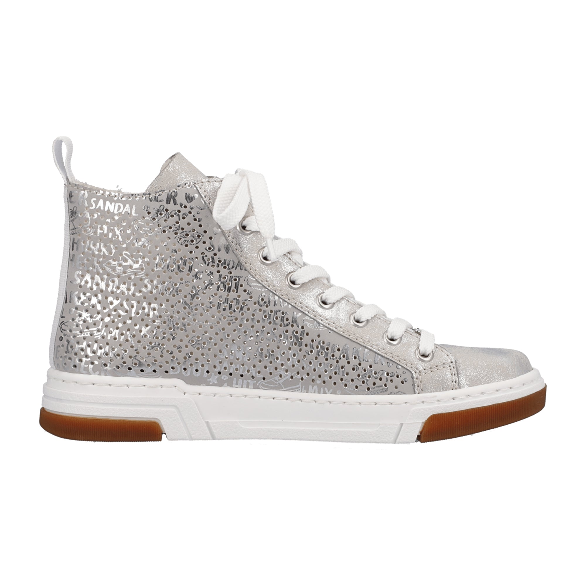 Rieker Aleria Women's Grey Sneakers with Zip and Lace-Up Closure