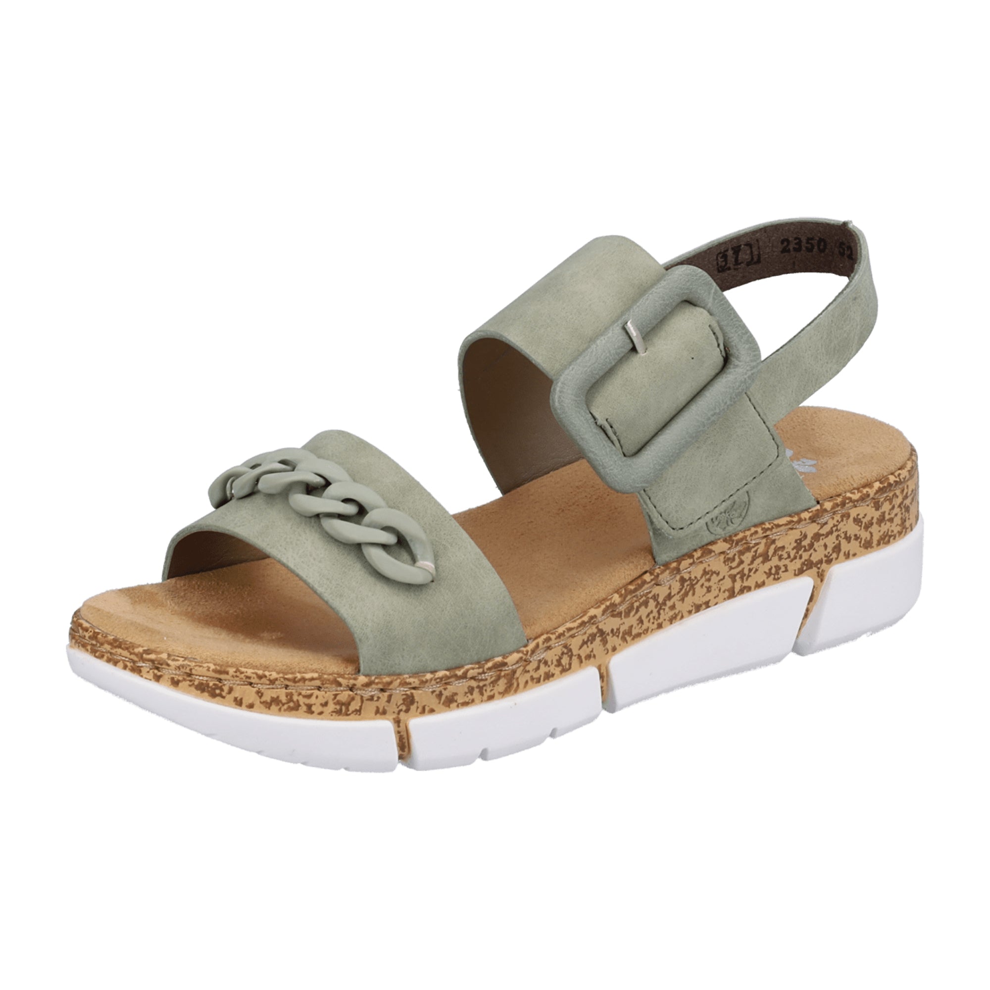 Rieker Women's Green Strap Sandals V2350-52 Comfortable Mint Faux Leather