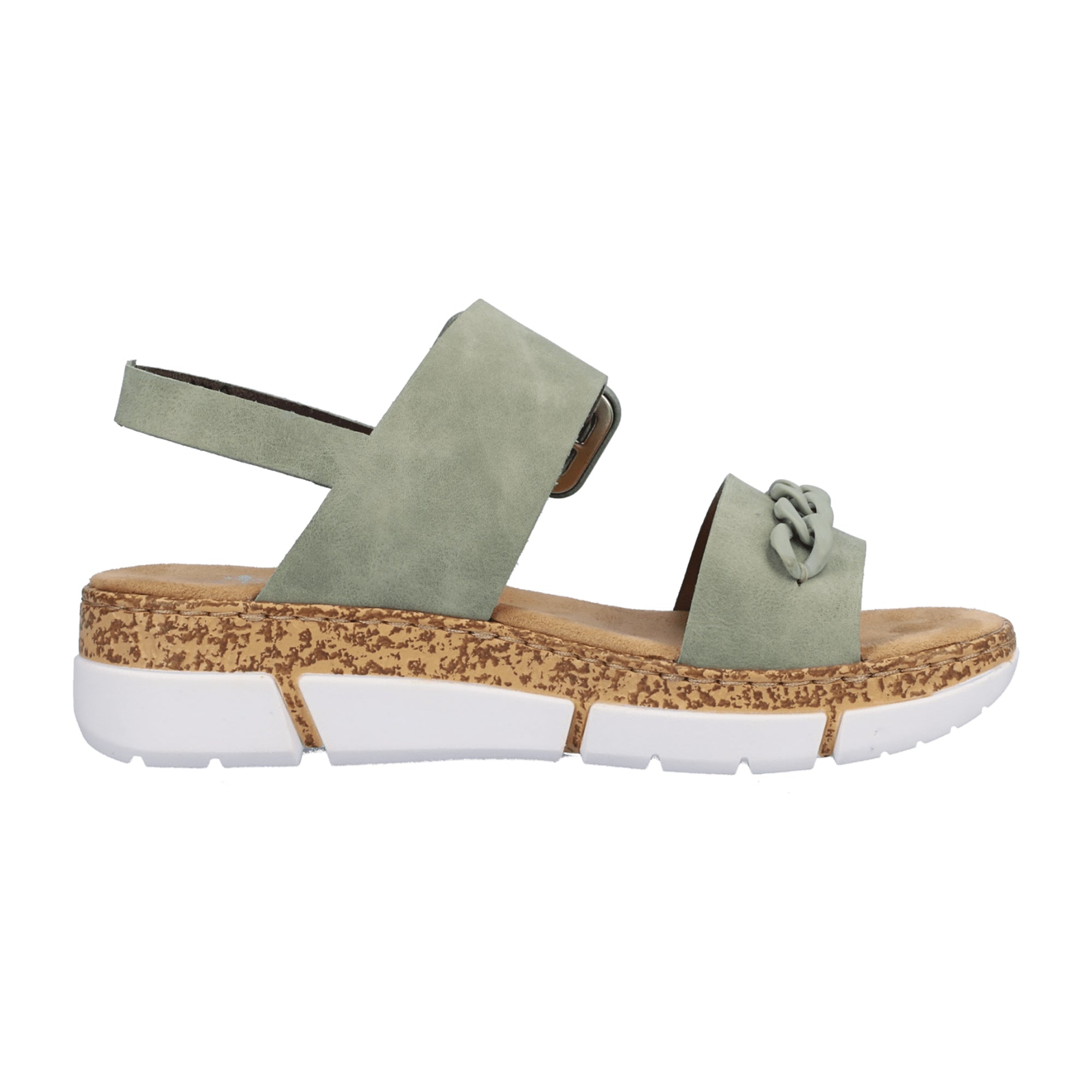 Rieker Women's Green Strap Sandals V2350-52 Comfortable Mint Faux Leather