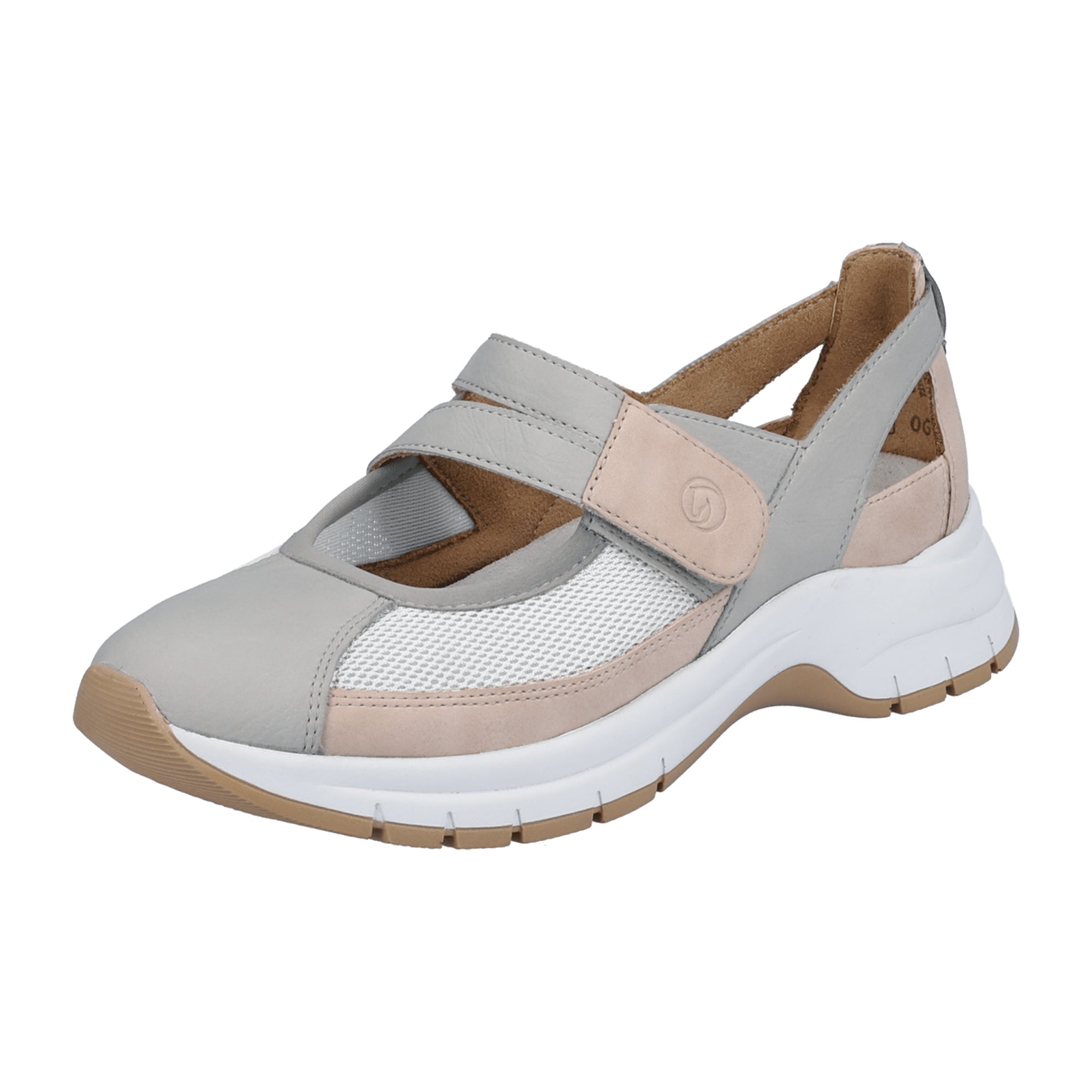 Remonte Beige Women's Slip-On Shoes with Velcro and Soft Insole