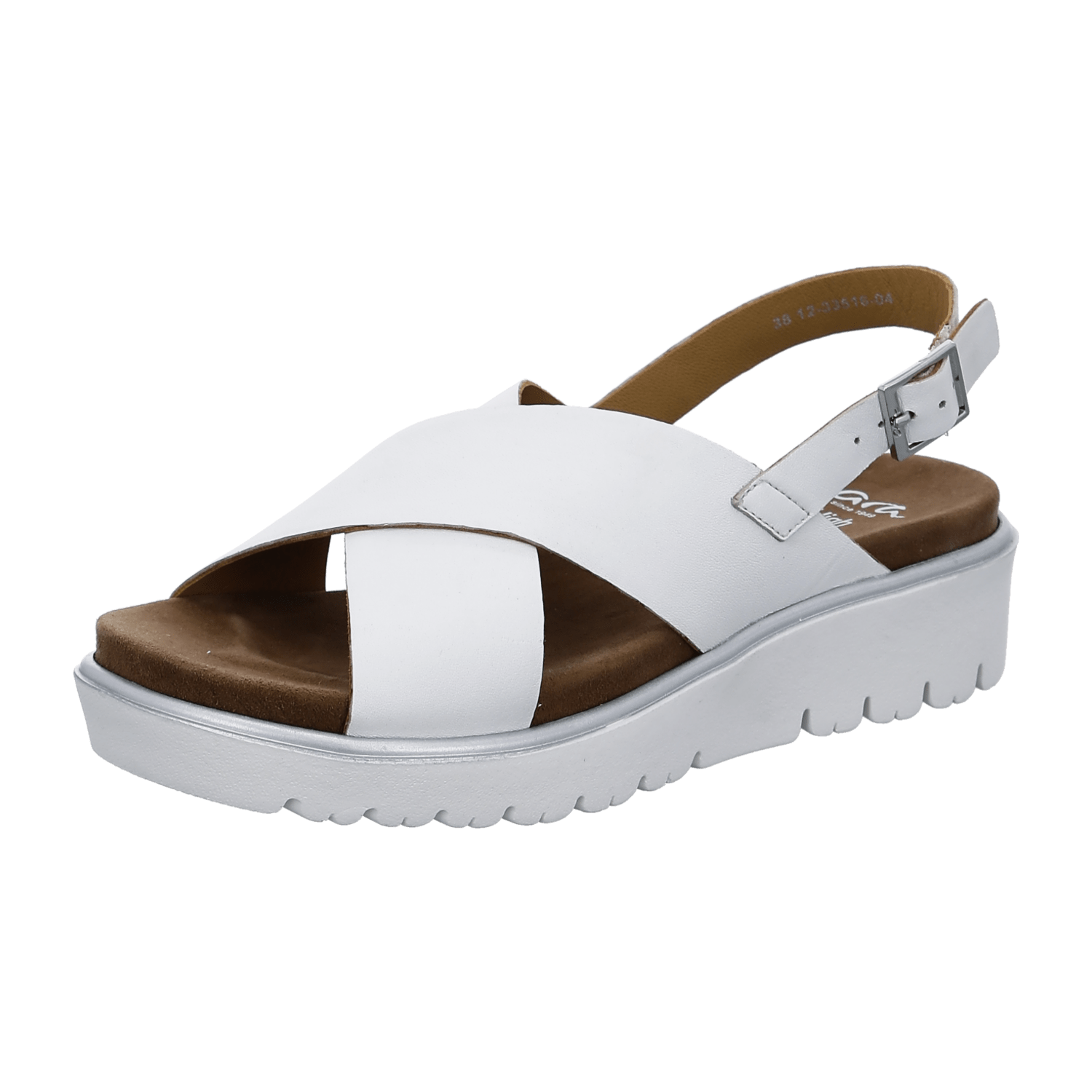 ARA BILBAO Women's Ankle Strap Slip-On Pumps in White Smooth Leather with Round Toe