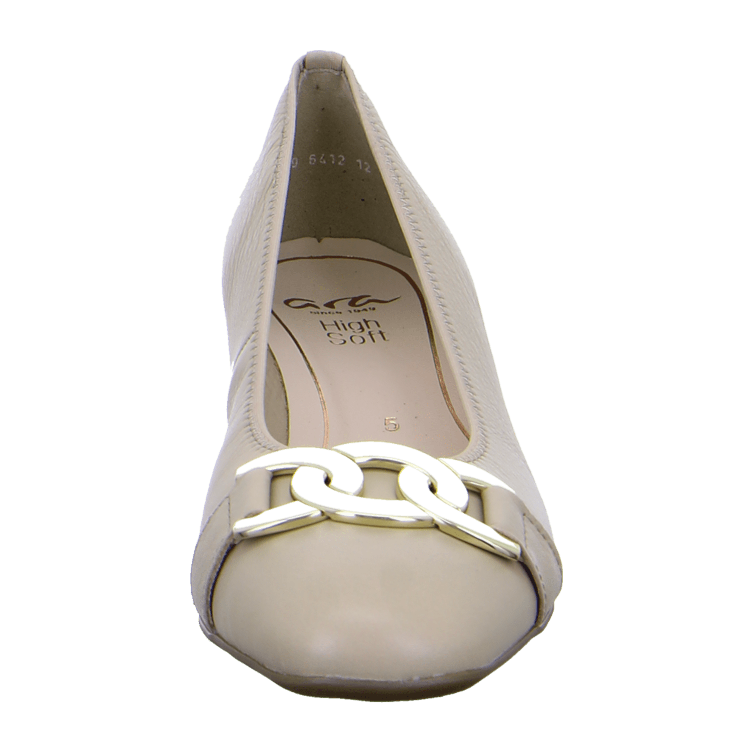 ARA GRAZ Women's Beige Smooth Leather Pumps with Round Toe and Leather Lining