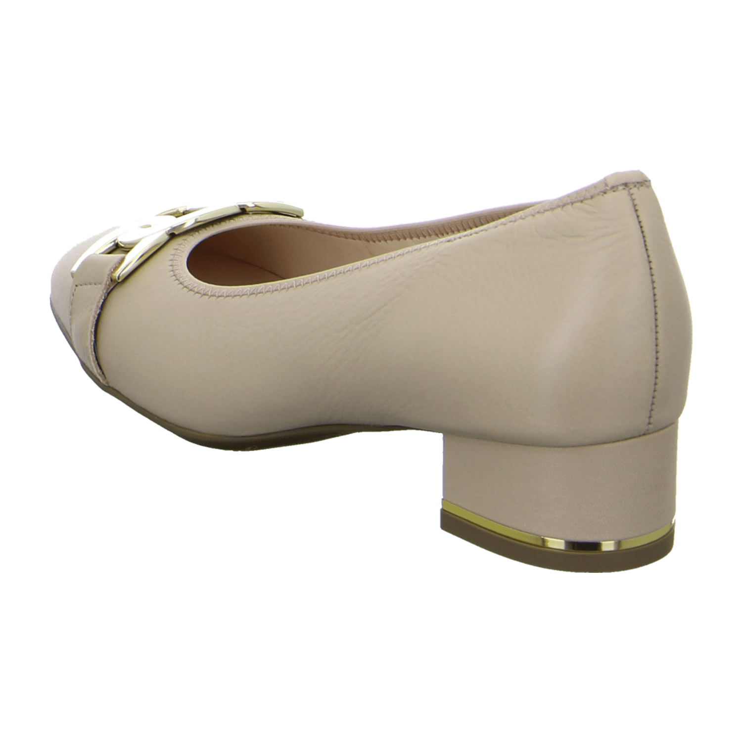 ARA GRAZ Women's Beige Smooth Leather Pumps with Round Toe and Leather Lining