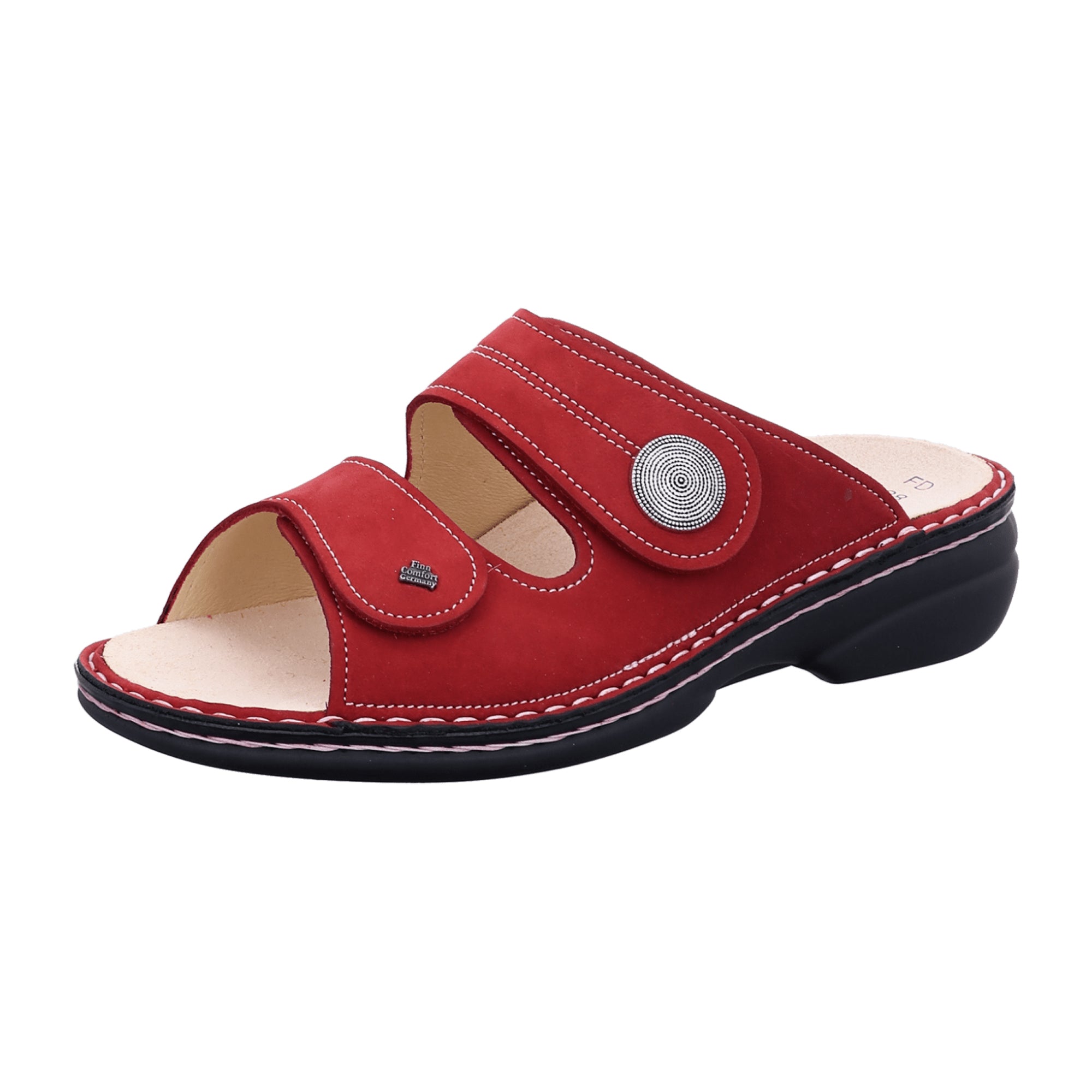 Finn Comfort Women's Red Comfort Slides - Stylish & Durable Sandals