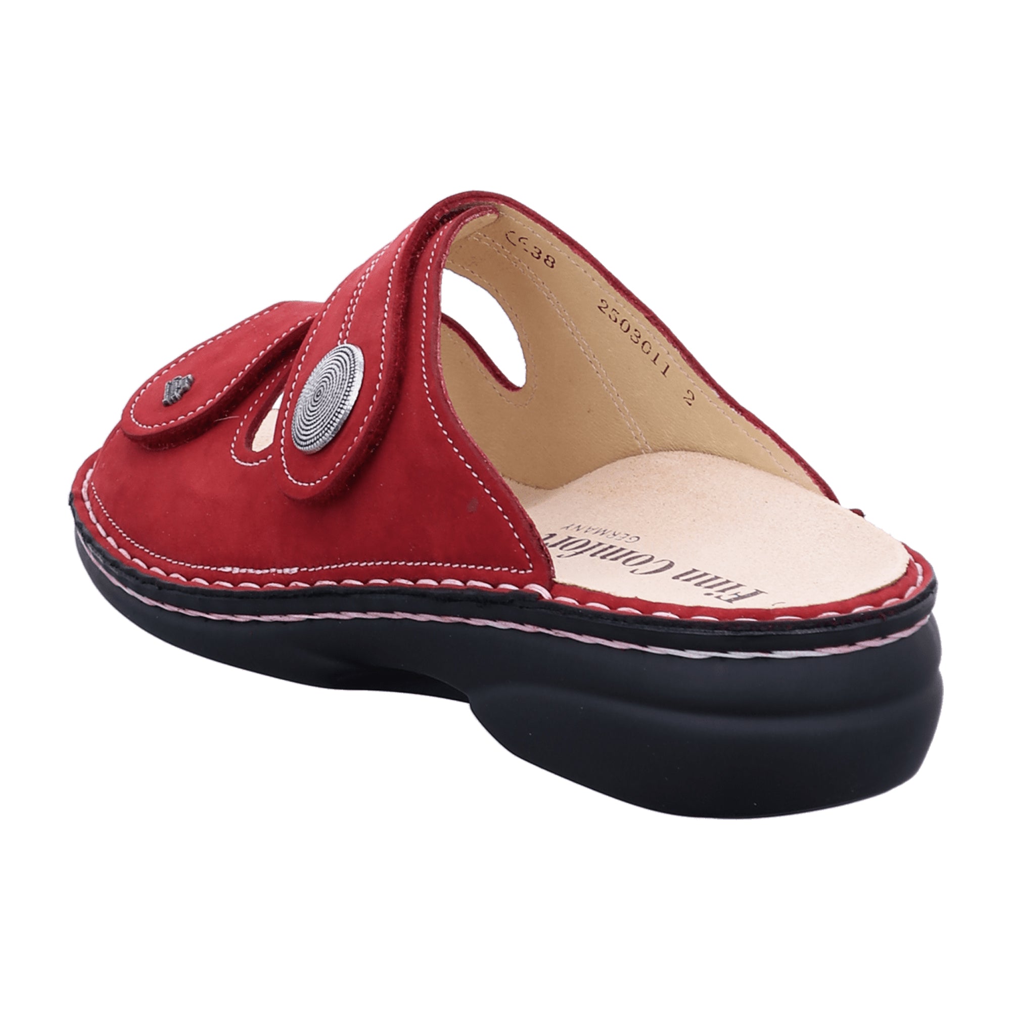 Finn Comfort Women's Red Comfort Slides - Stylish & Durable Sandals