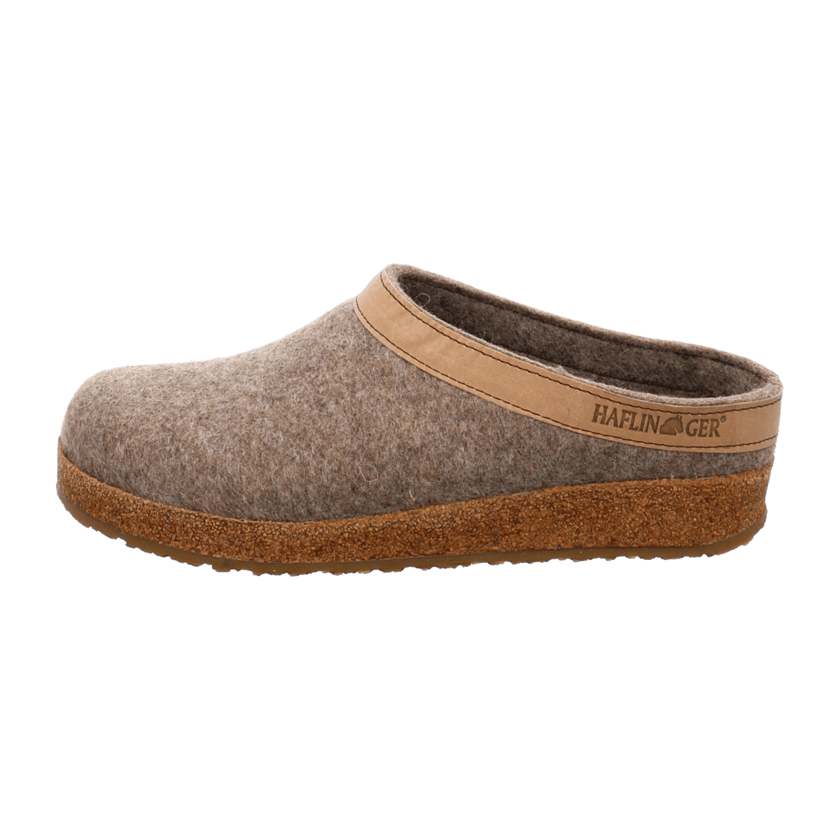 Haflinger Grizzly Torben Men's Wool Slippers Brown