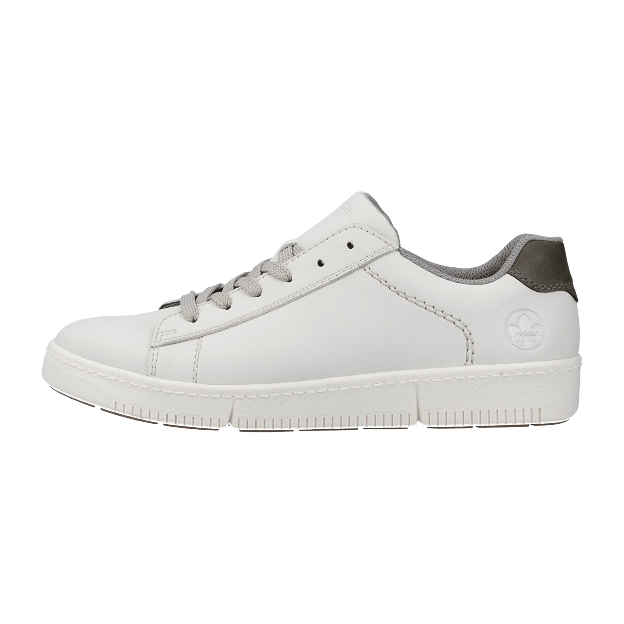Rieker Men's White Leather Sneakers Comfortable Fit and Optimal Support - Bartel-Shop