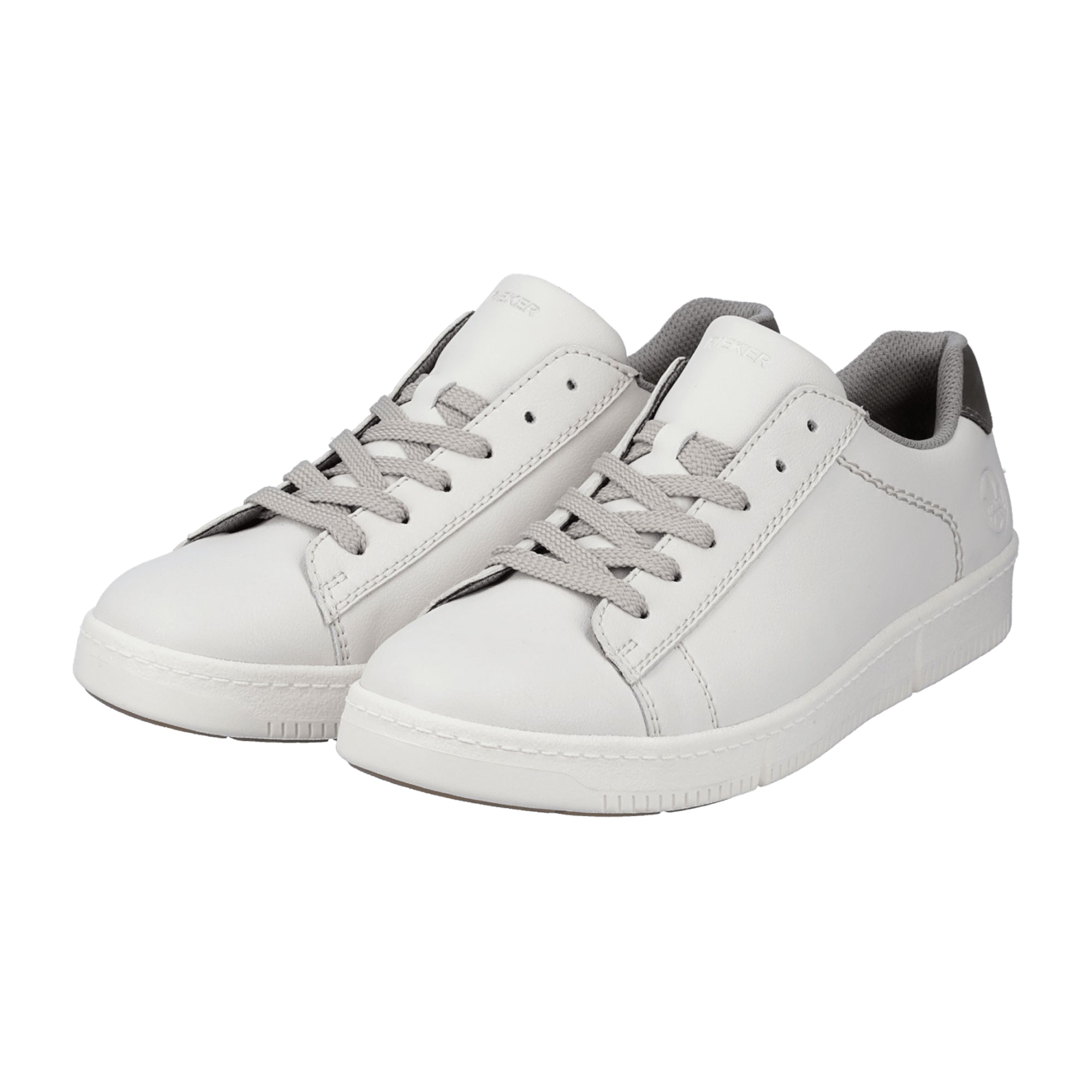 Rieker Men's White Leather Sneakers Comfortable Fit and Optimal Support - Bartel-Shop