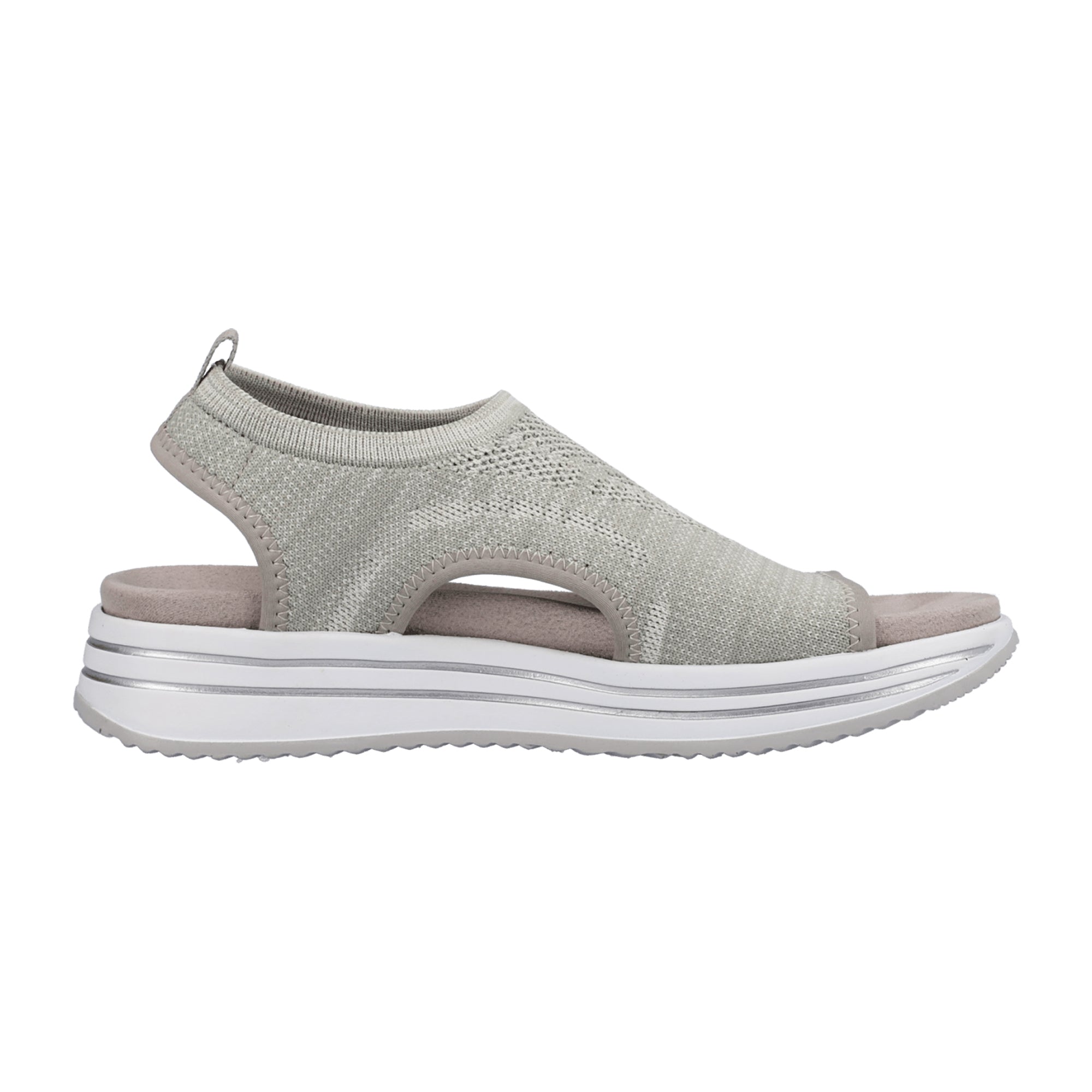 Remonte R295552 Women's Green Slip-On Sandals with Soft Footbed and Wedge Heel