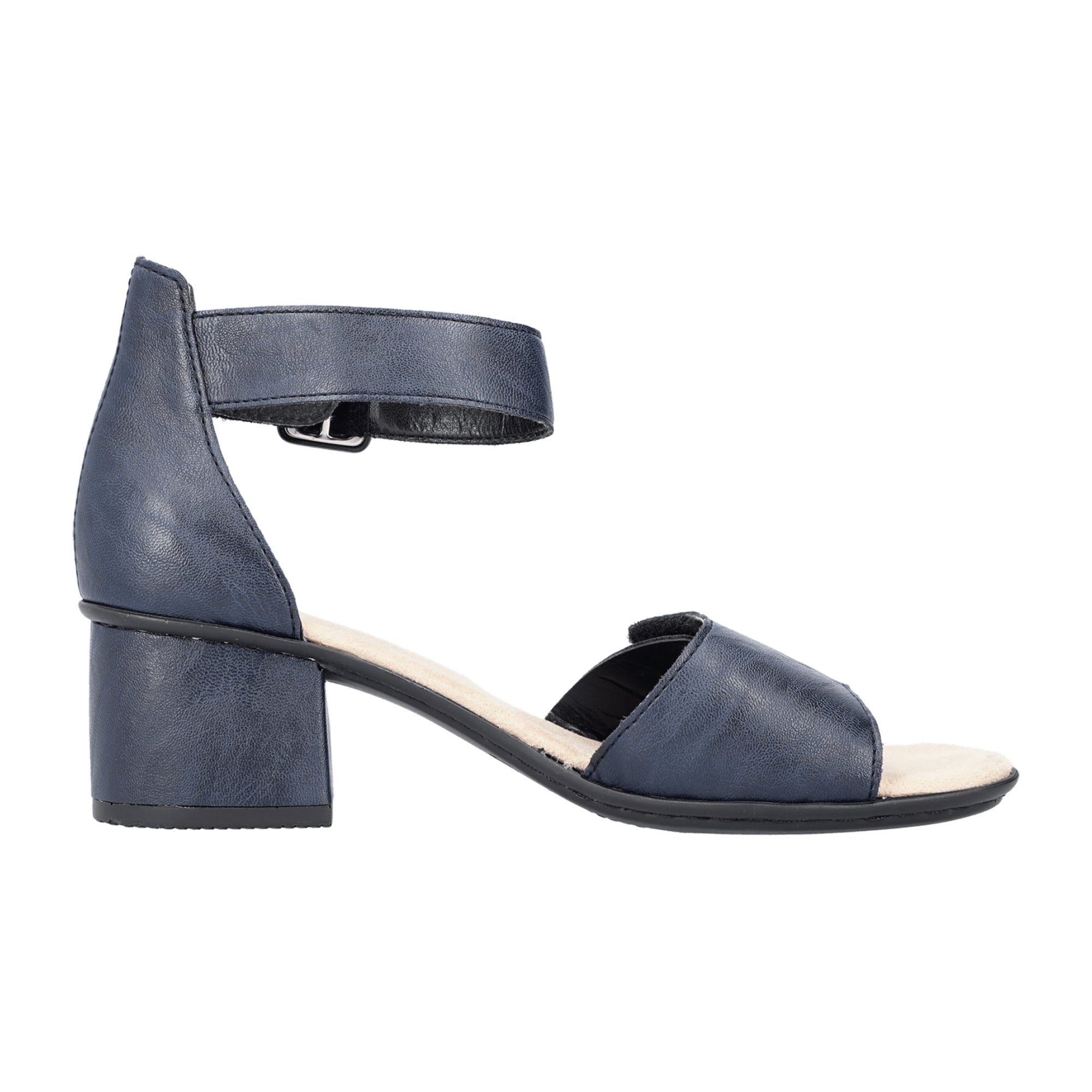 Rieker Women's Blue Sandals with Straps and Velcro Closure