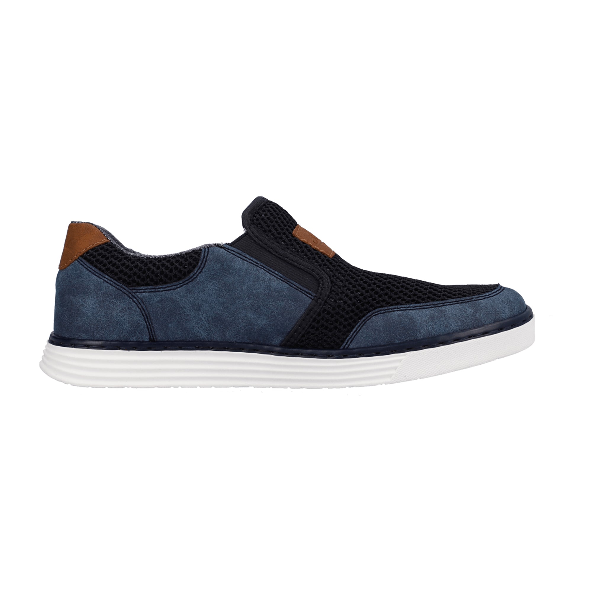 Rieker Men's Blue Slip-On Shoes with Comfortable Shock-Absorbing Sole