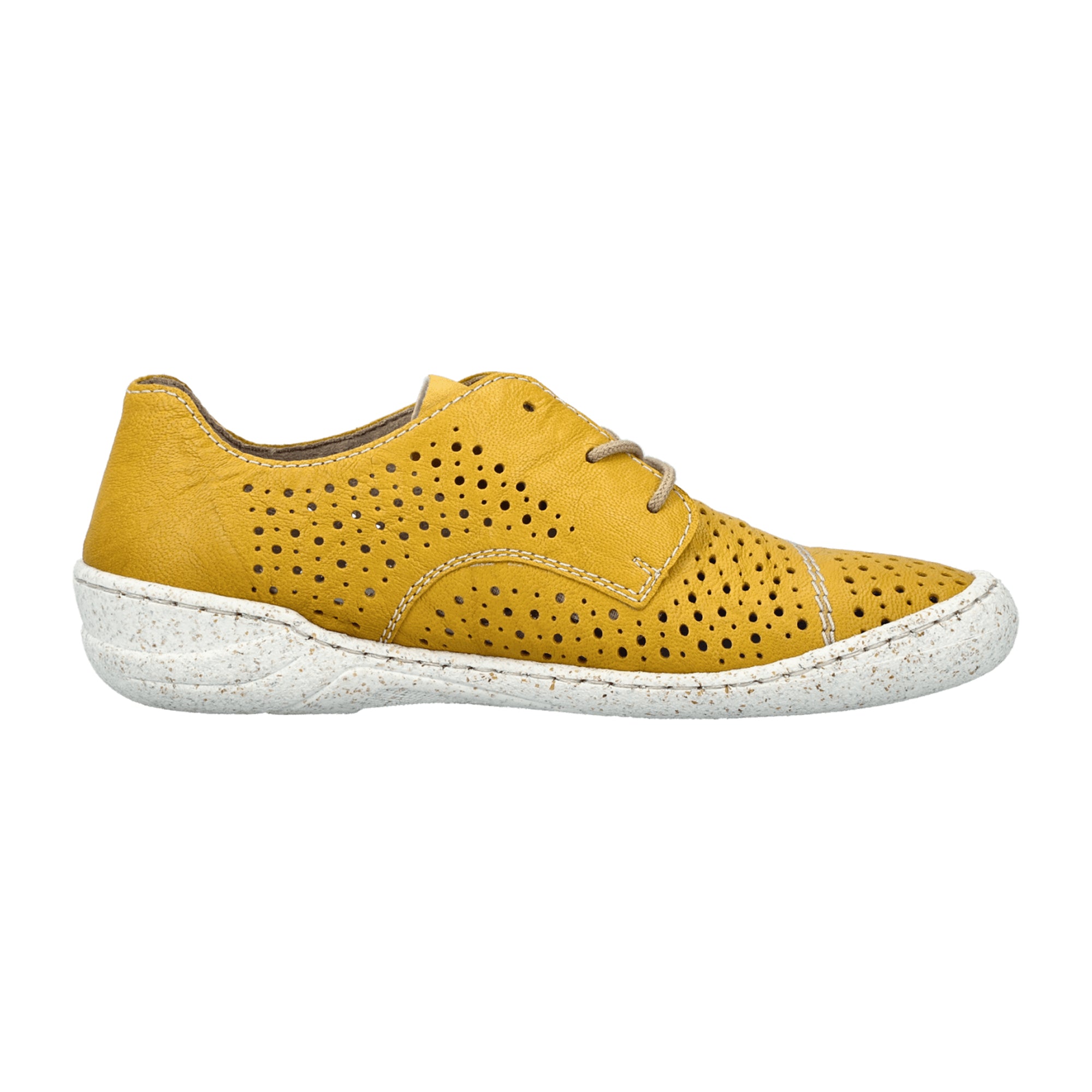 Rieker Women's Yellow Slip-On Shoes with Reptile Leather Look and Comfort Sole