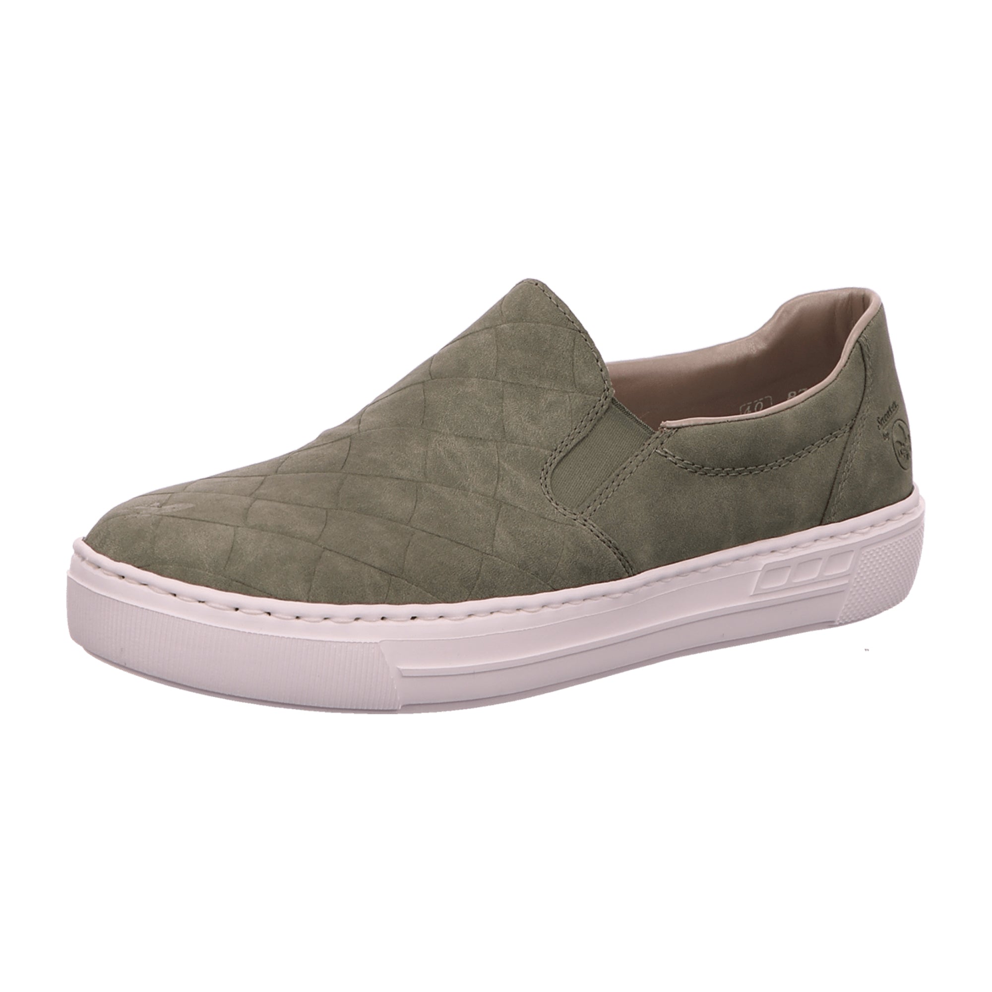 Rieker Nabukino Green Women's Slip-On Comfort Shoes with Elastic Insert