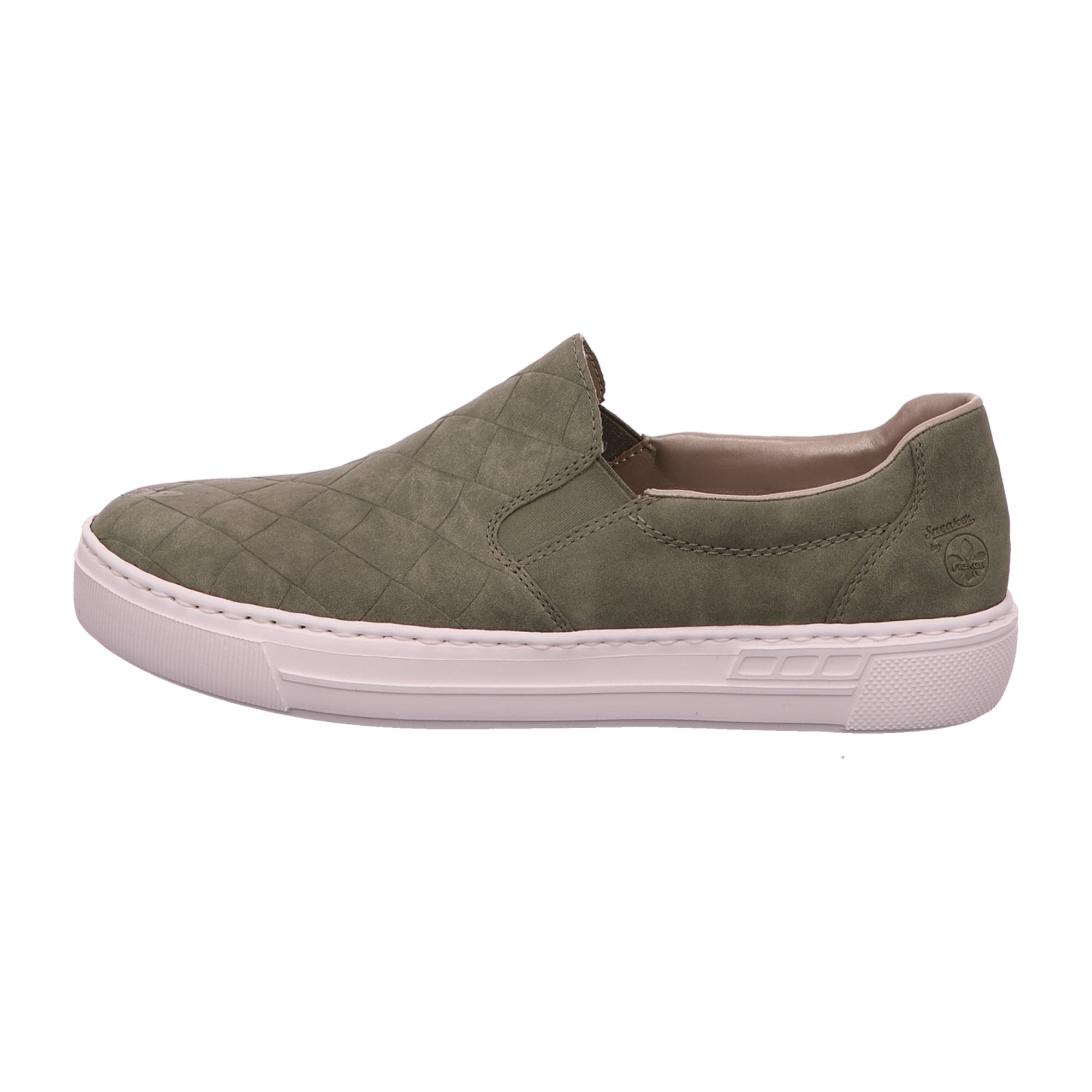 Rieker Nabukino Green Women's Slip-On Comfort Shoes with Elastic Insert