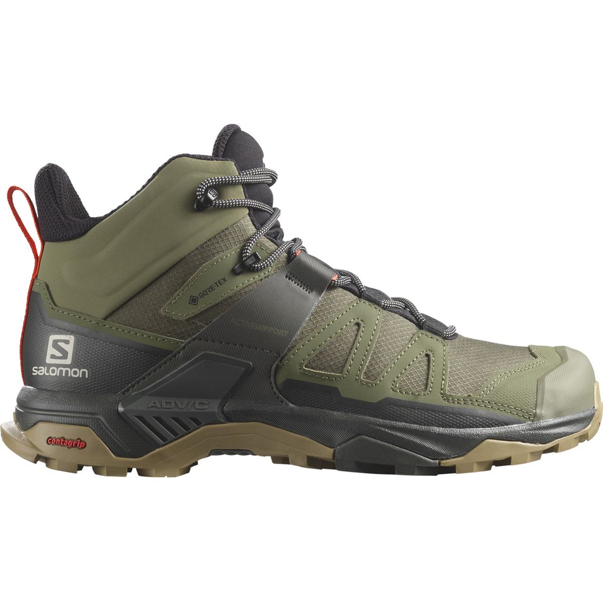 Salomon X ULTRA 4 MID GTX for men, green, shoes