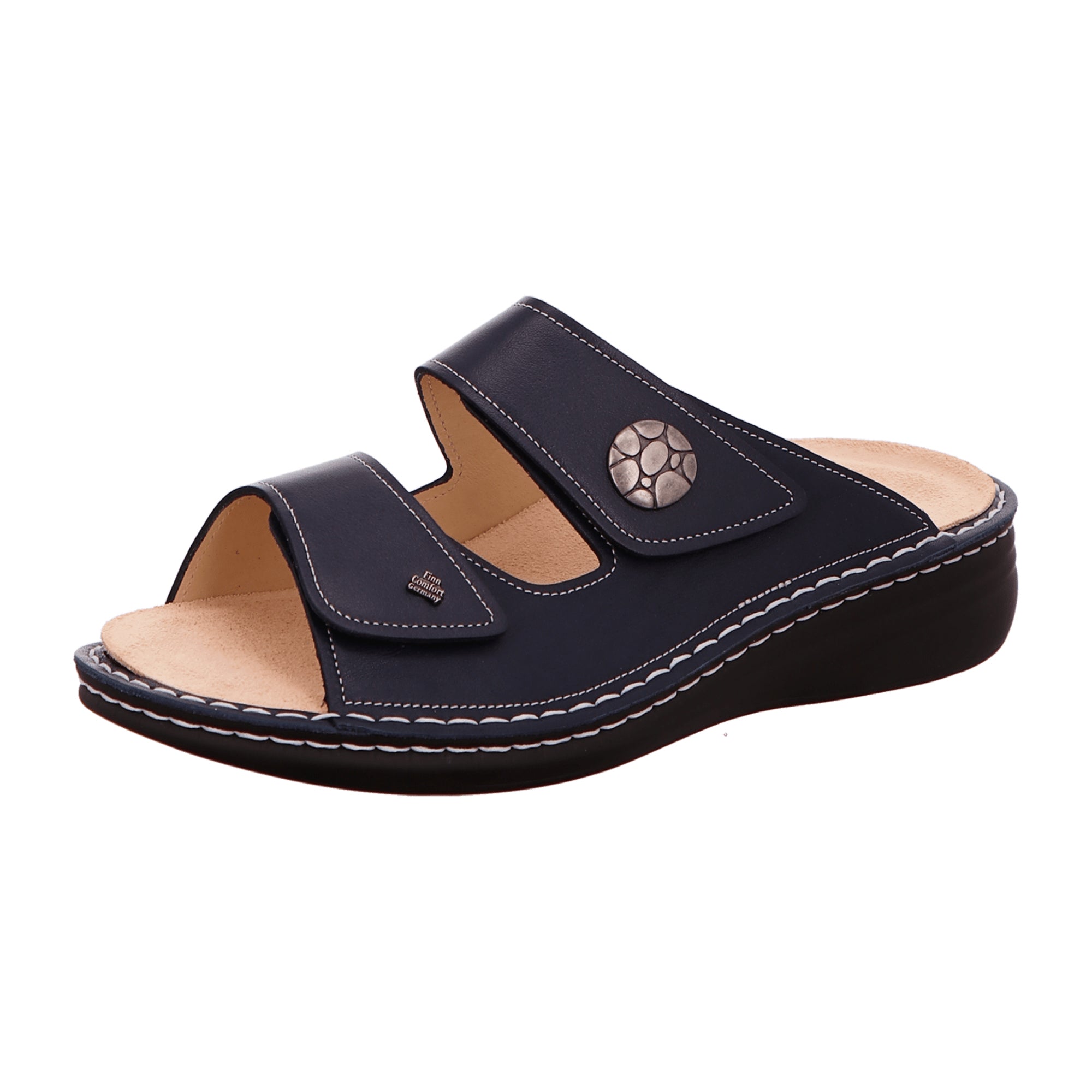 Finn Comfort Women's Comfort Slides, Stylish Blue - Durable & Orthopedic Support
