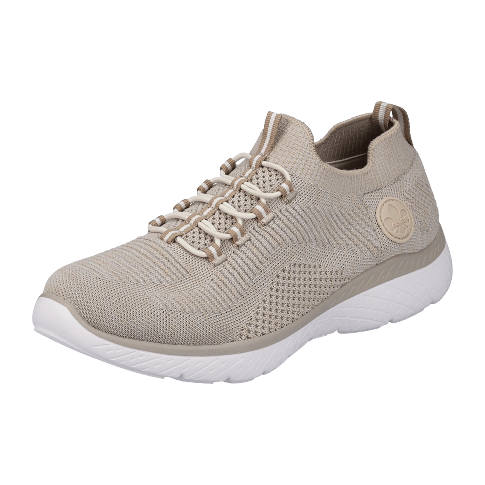 Rieker Women's Beige Slip-On Shoes with Elastic Insert and Soft Insole