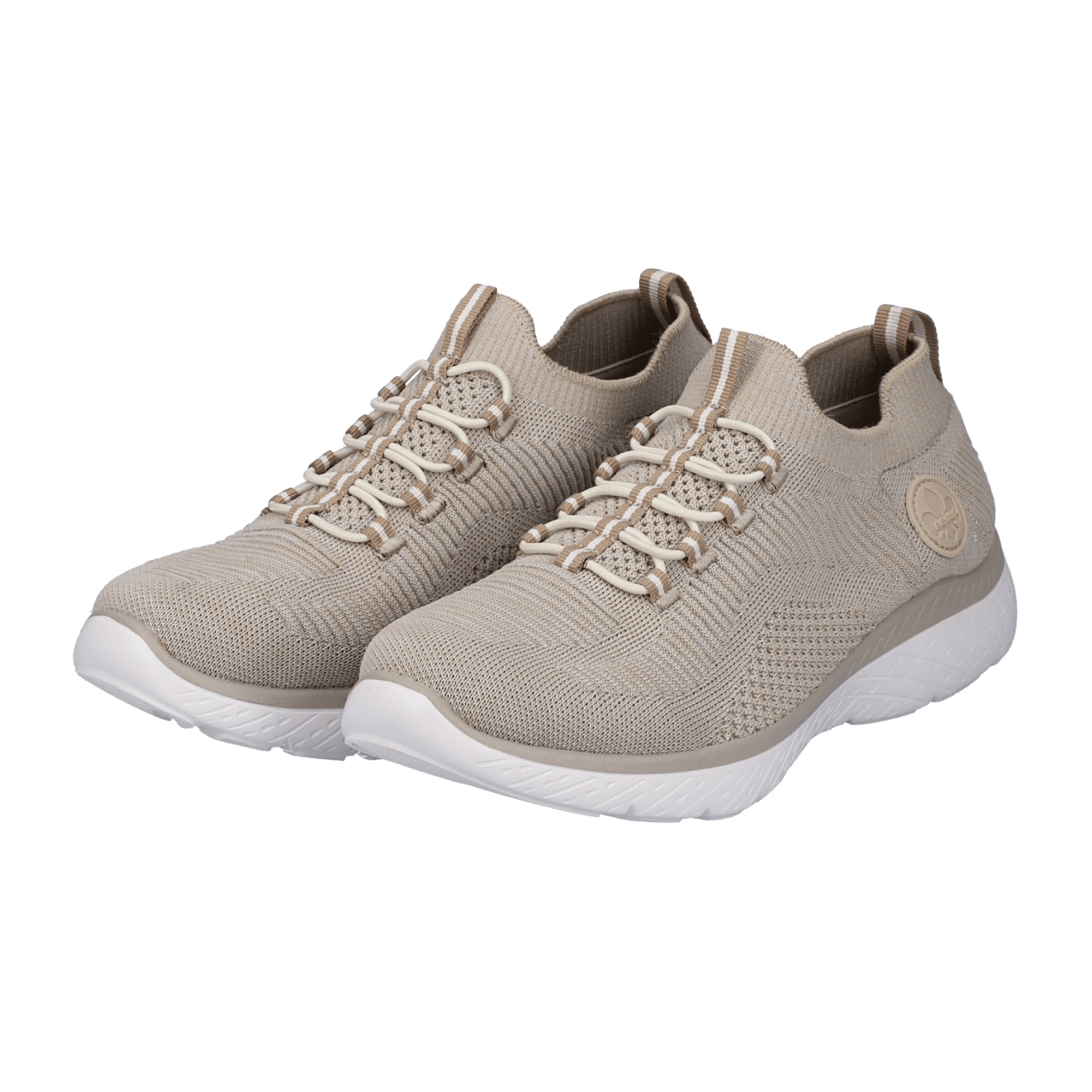 Rieker Women's Beige Slip-On Shoes with Elastic Insert and Soft Insole