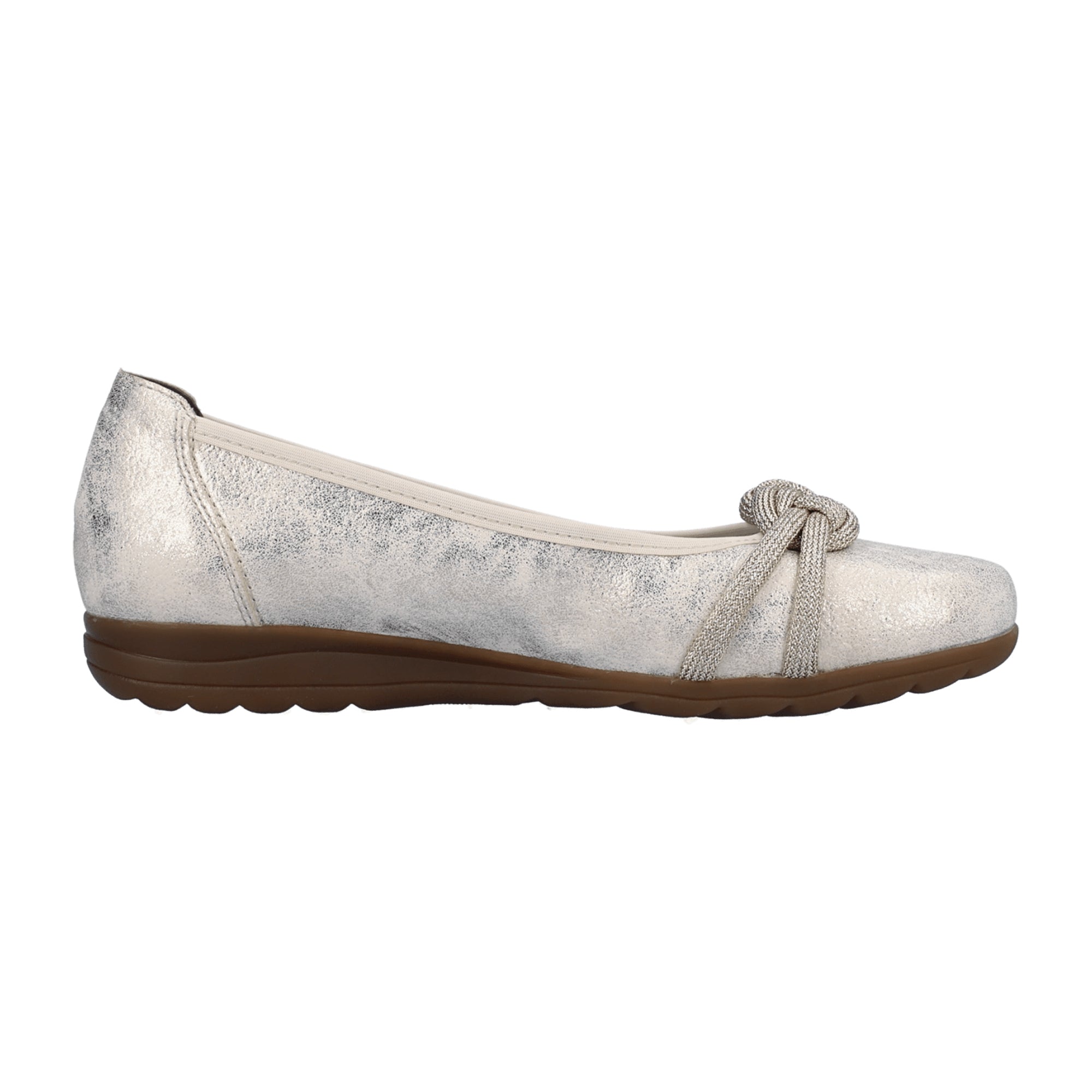 Rieker Women's Gold Slip-On Comfort Loafers with Cushioned Insole