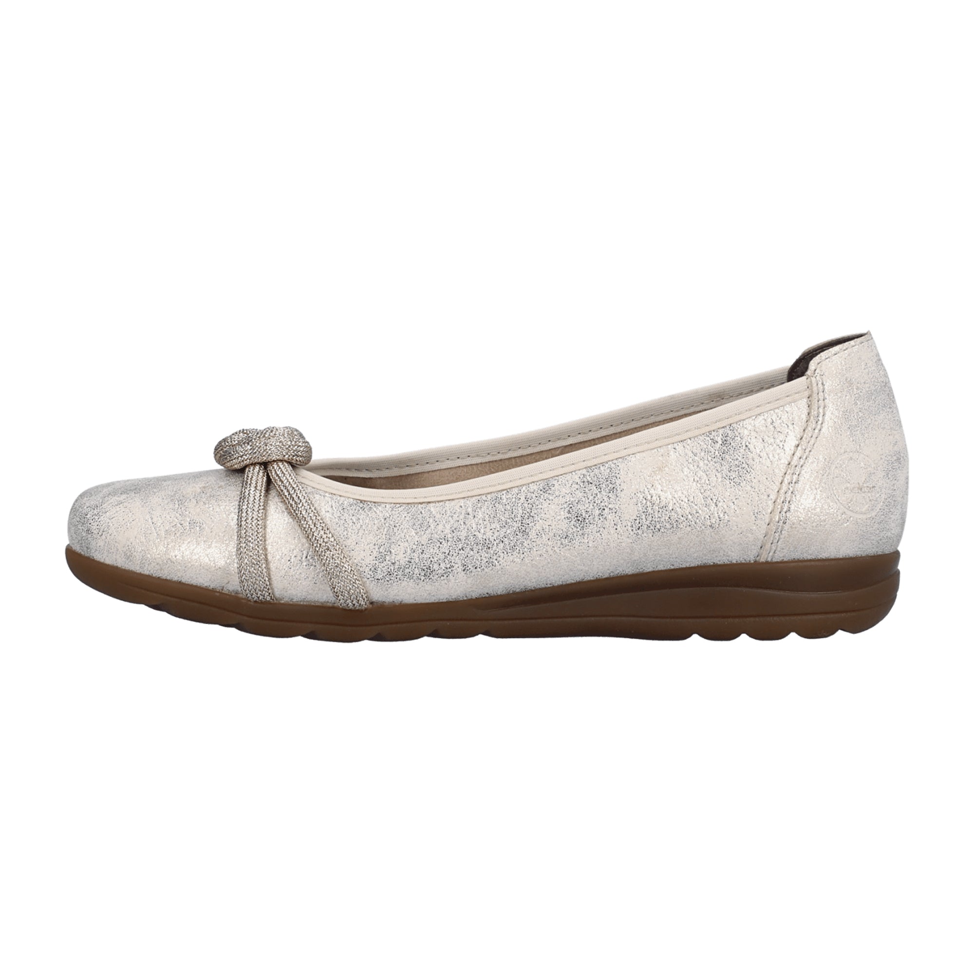 Rieker Women's Gold Slip-On Comfort Loafers with Cushioned Insole