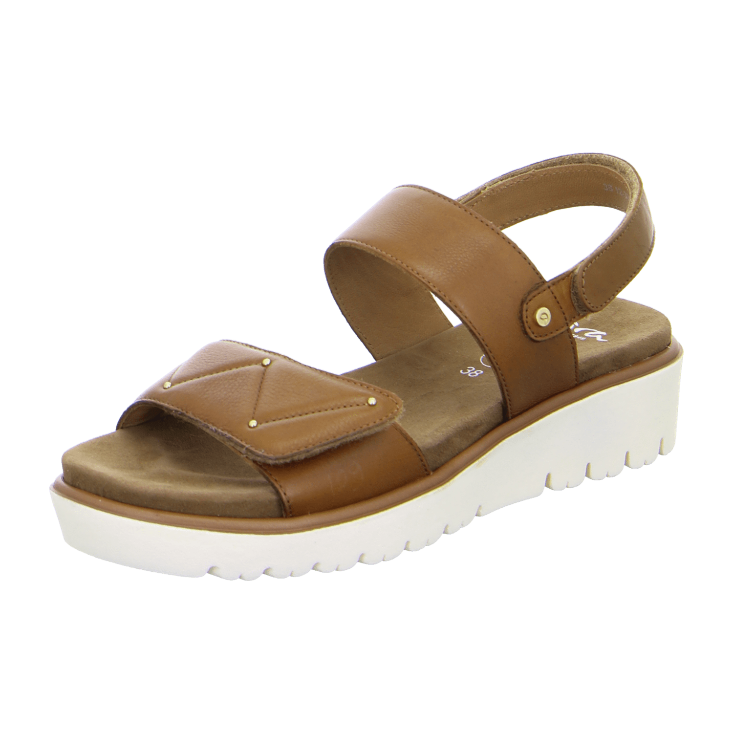 ARA Bilbao Women's T-Bar Sandal Slip On Smooth Leather Brown