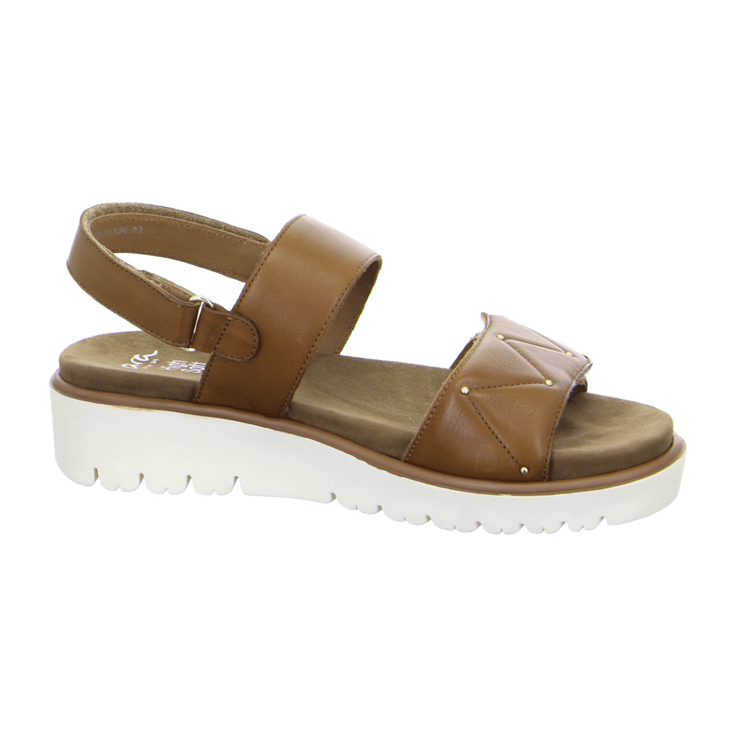 ARA Bilbao Women's T-Bar Sandal Slip On Smooth Leather Brown