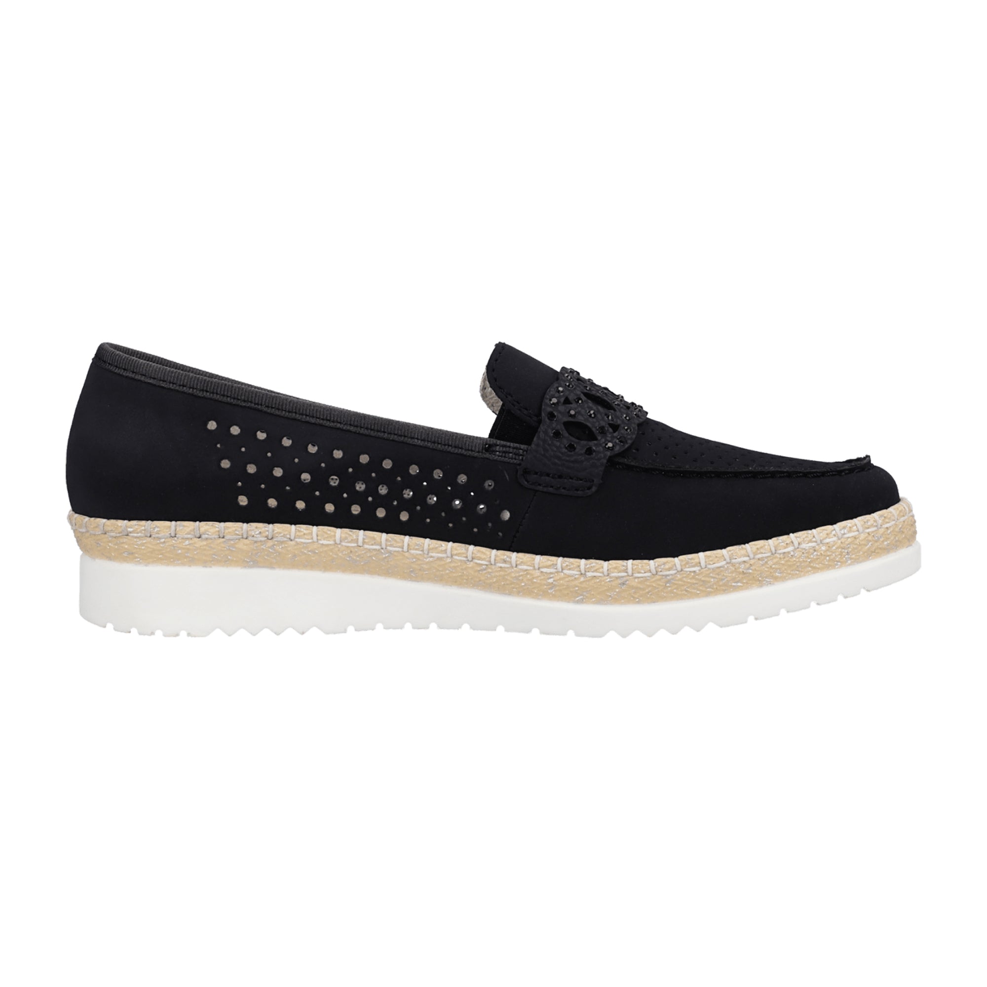 Rieker Women's Slip-On Blue Ballerina Shoes with Comfort Sole