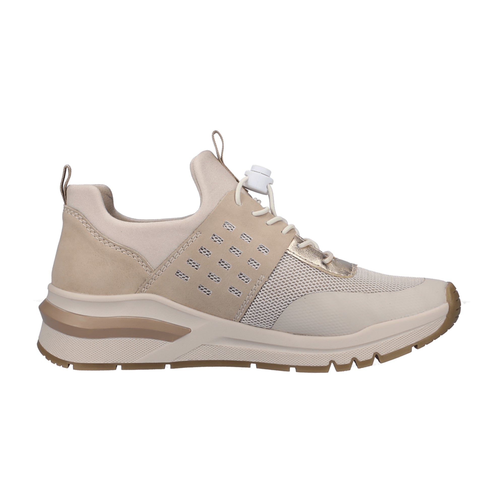 Rieker Beige Slip-On Shoes for Women with Cushioned Removable Insole