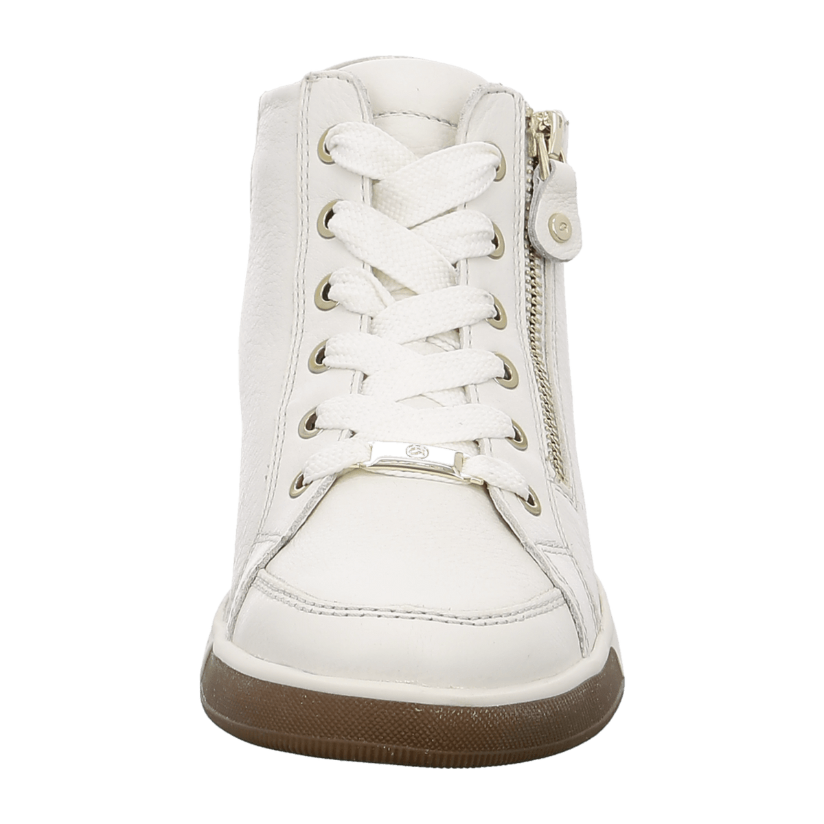 ARA ROM Women's Sneakers in Smooth Leather and Mesh with Lace-Up Closure, Beige