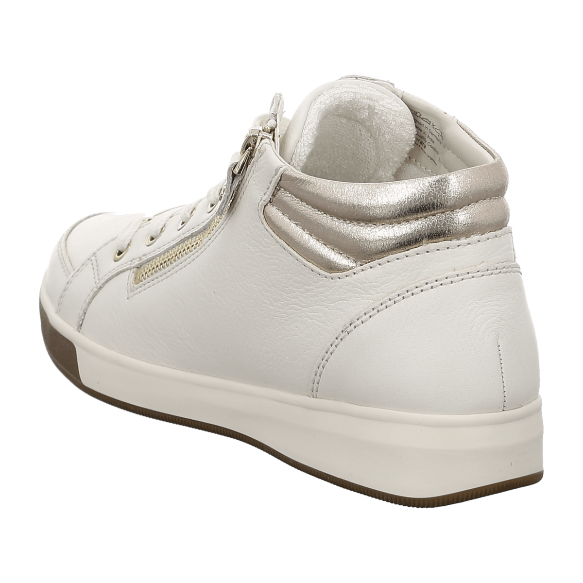 ARA ROM Women's Sneakers in Smooth Leather and Mesh with Lace-Up Closure, Beige