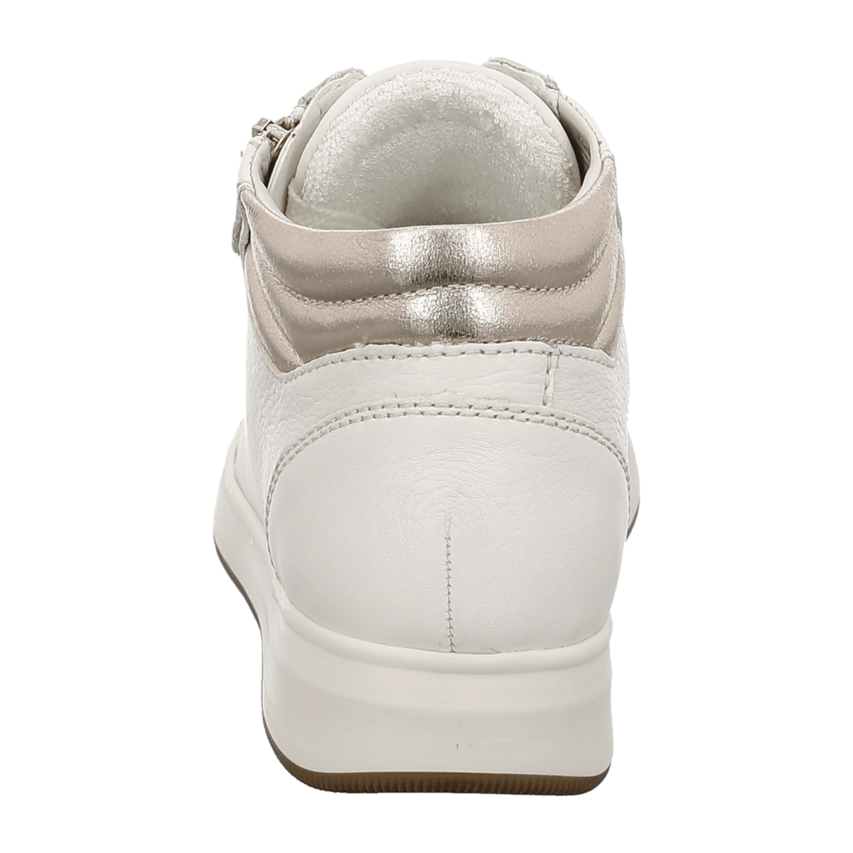ARA ROM Women's Sneakers in Smooth Leather and Mesh with Lace-Up Closure, Beige