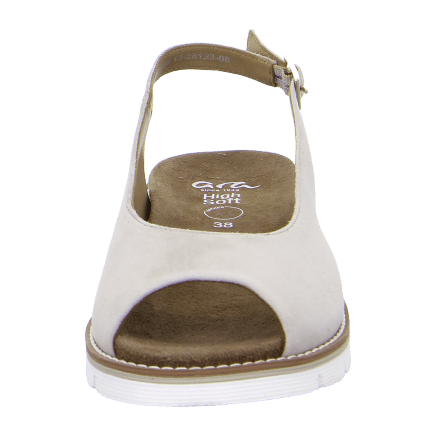 ARA Kent Sport Sandal for Women in Beige with Velcro Closure in Suede and Ankle Strap