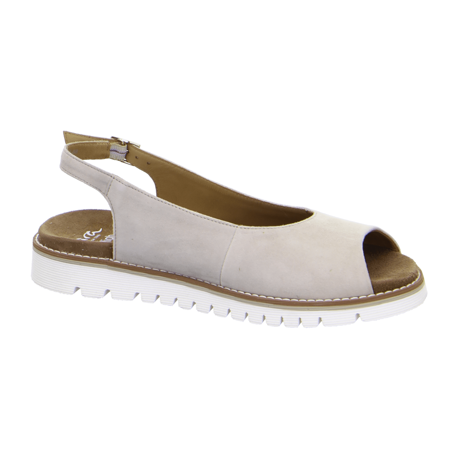 ARA Kent Sport Sandal for Women in Beige with Velcro Closure in Suede and Ankle Strap