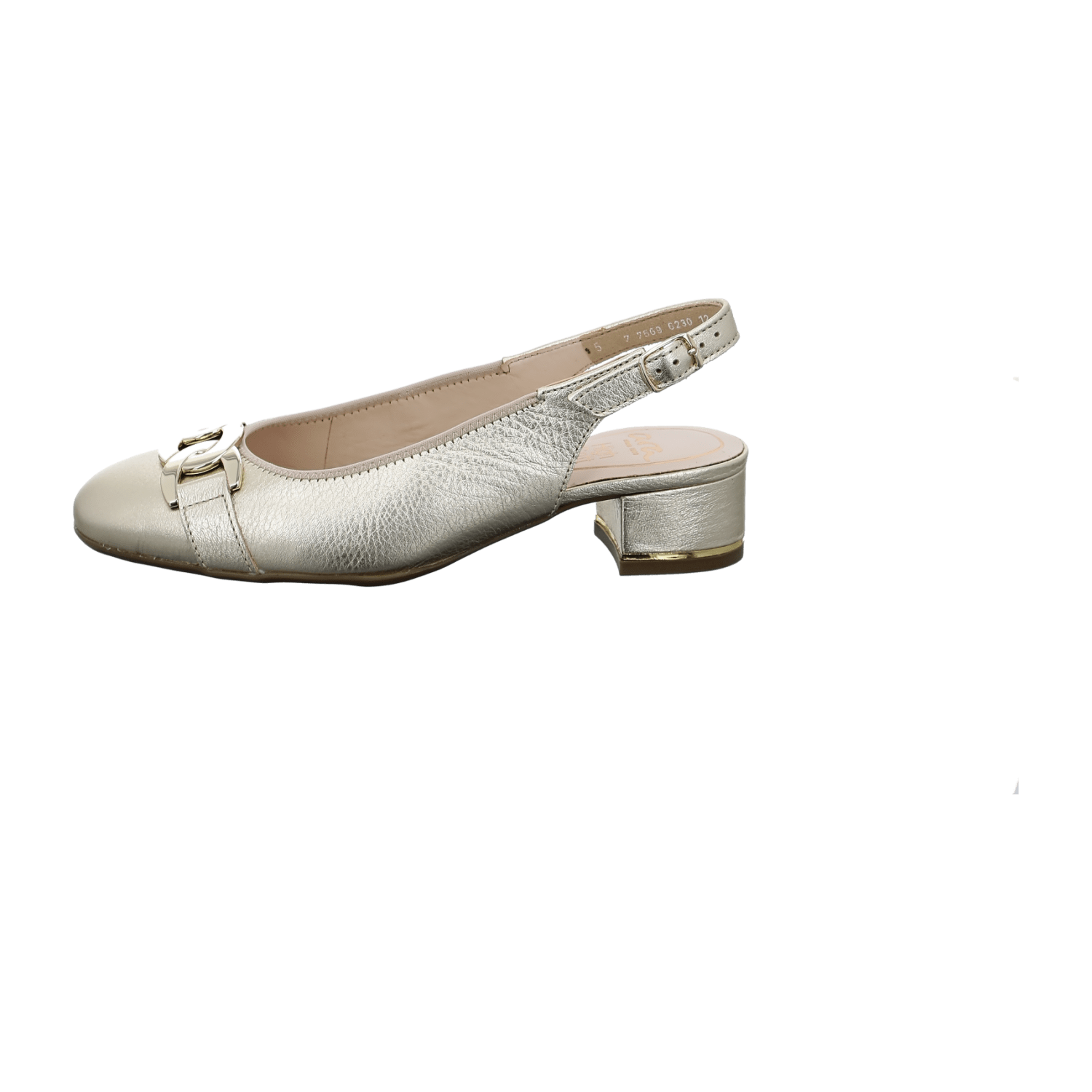 ARA Graz Women's Pumps in Gold Smooth Leather with Square Toe and Leather Lining