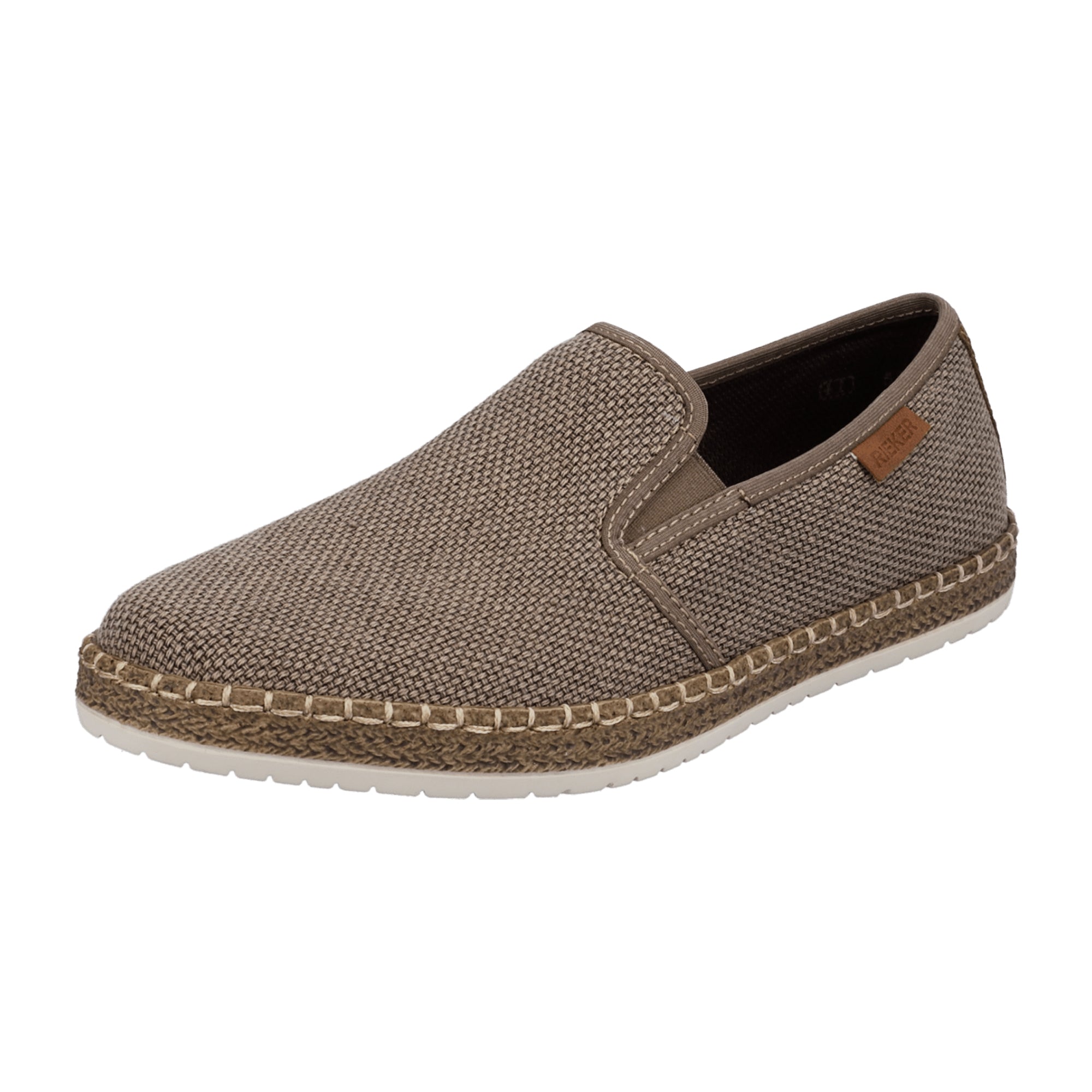 Rieker Men's Beige Slip-On Shoes with Elastic Insert and Cushioned Sole