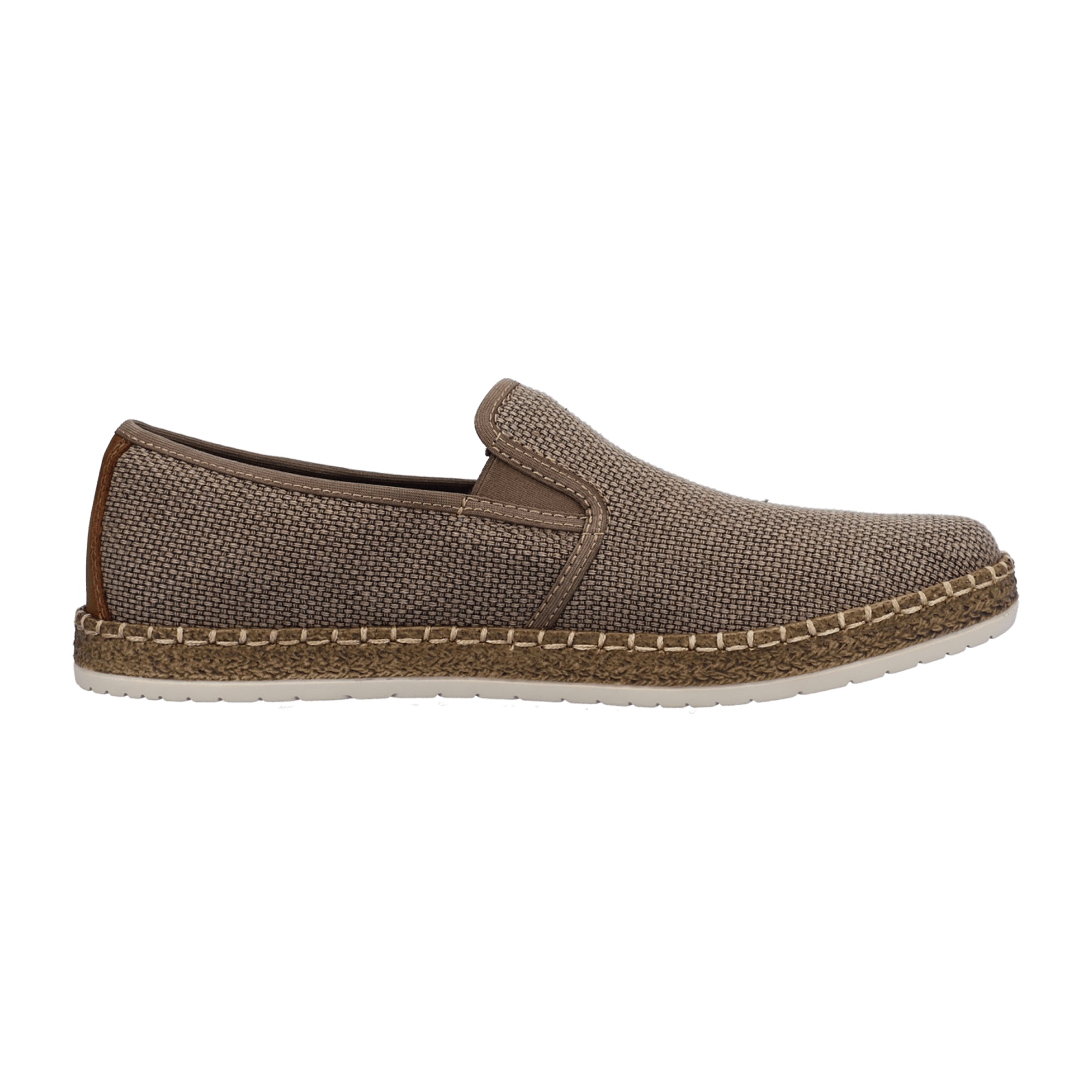 Rieker Men's Beige Slip-On Shoes with Elastic Insert and Cushioned Sole