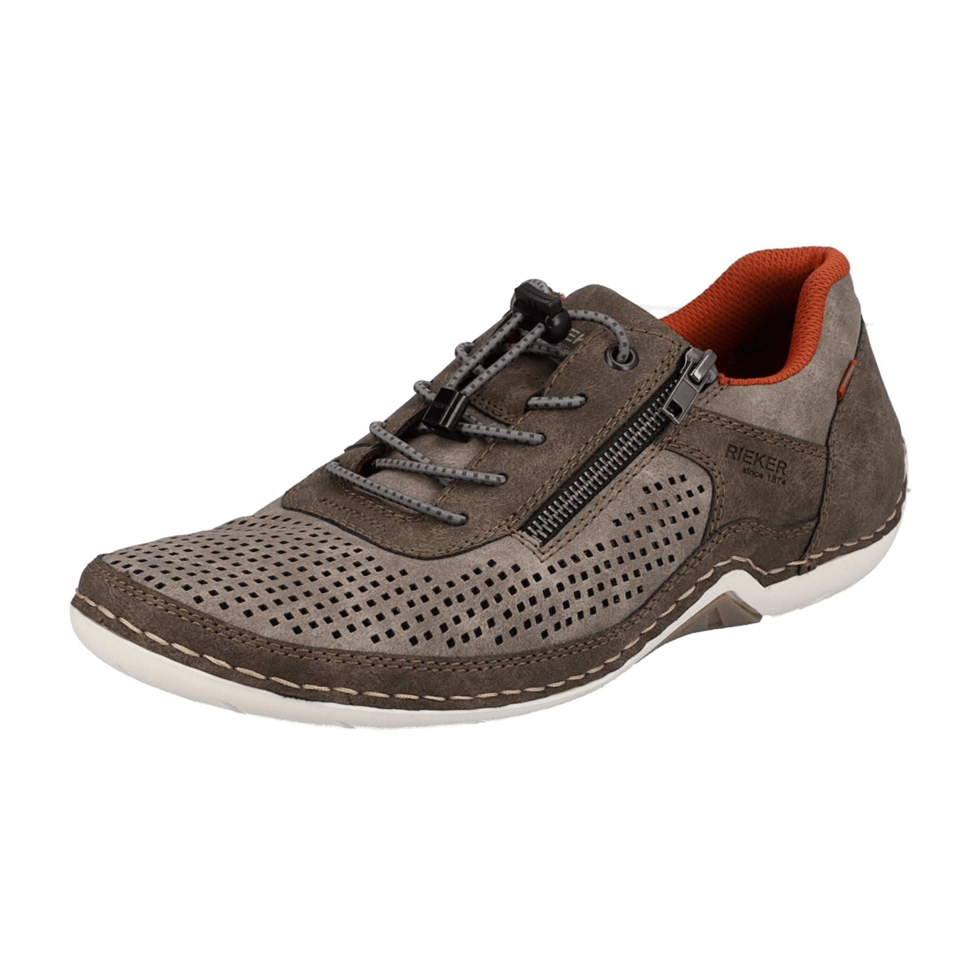 Rieker Men's Brown Comfort Lace-Up Shoes with Cushioned Insole and Easy Fit