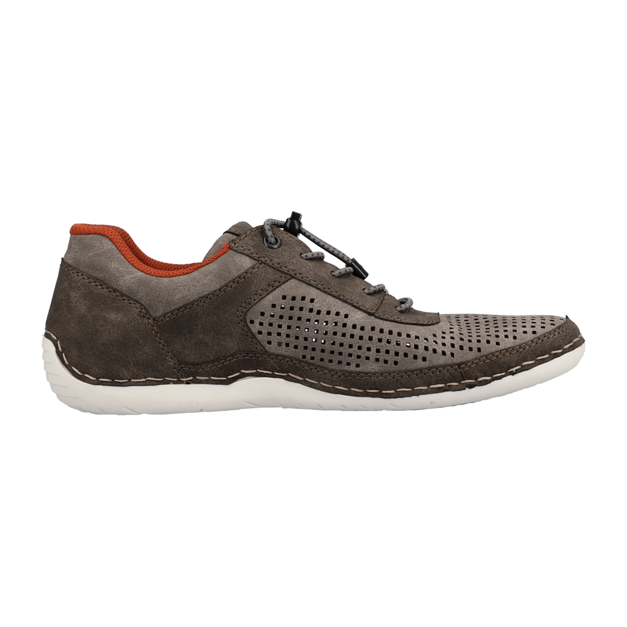 Rieker Men's Brown Comfort Lace-Up Shoes with Cushioned Insole and Easy Fit