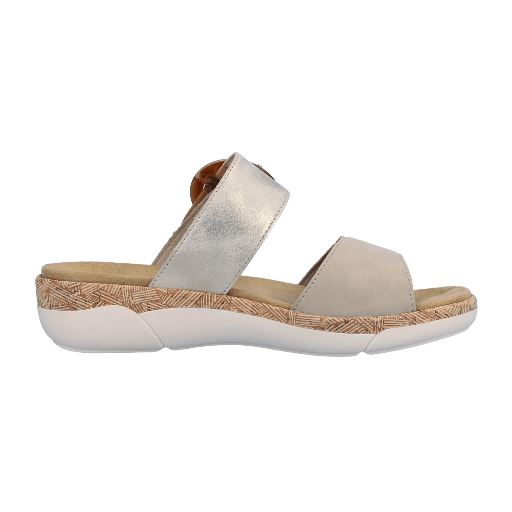 Remonte Beige Women's Comfort Sandals with Velcro Strap and Cushioned Sole