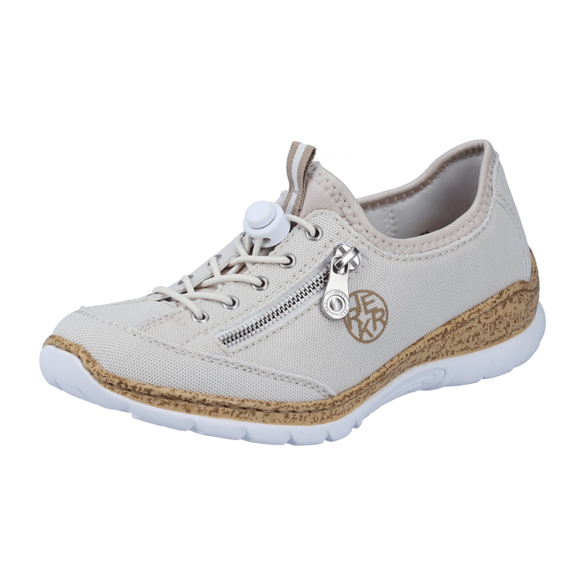 Rieker Women's White Slip-On Shoes with Comfortable Shock-Absorbing Sole