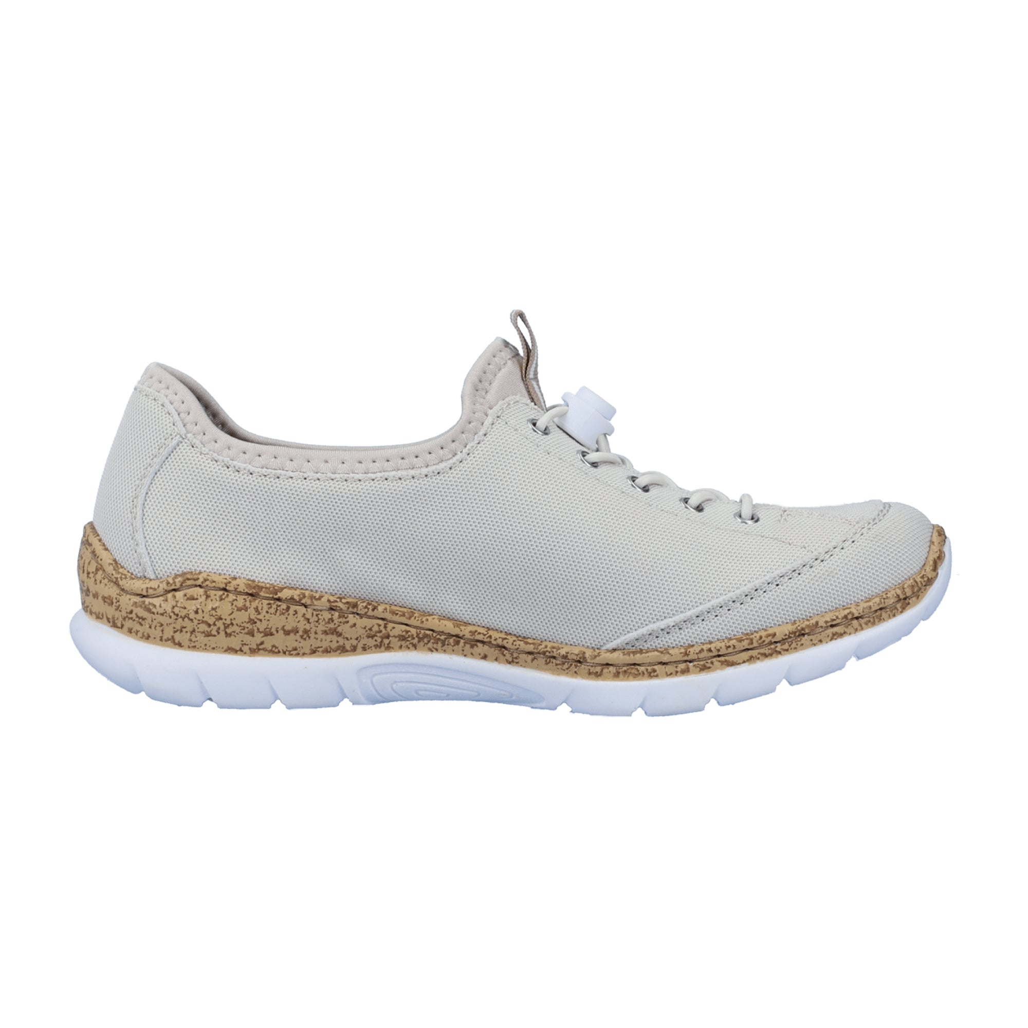 Rieker Women's White Slip-On Shoes with Comfortable Shock-Absorbing Sole