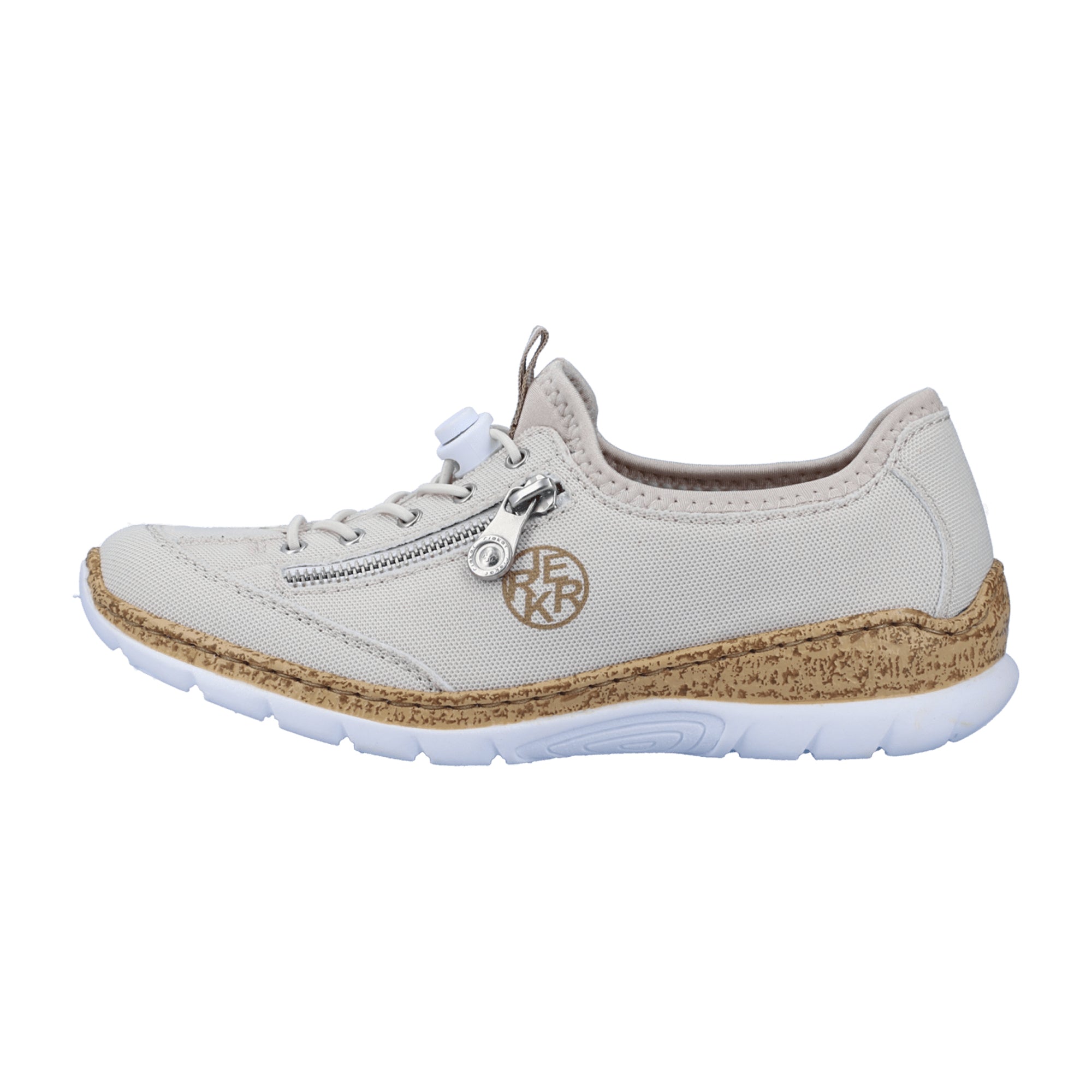 Rieker Women's White Slip-On Shoes with Comfortable Shock-Absorbing Sole