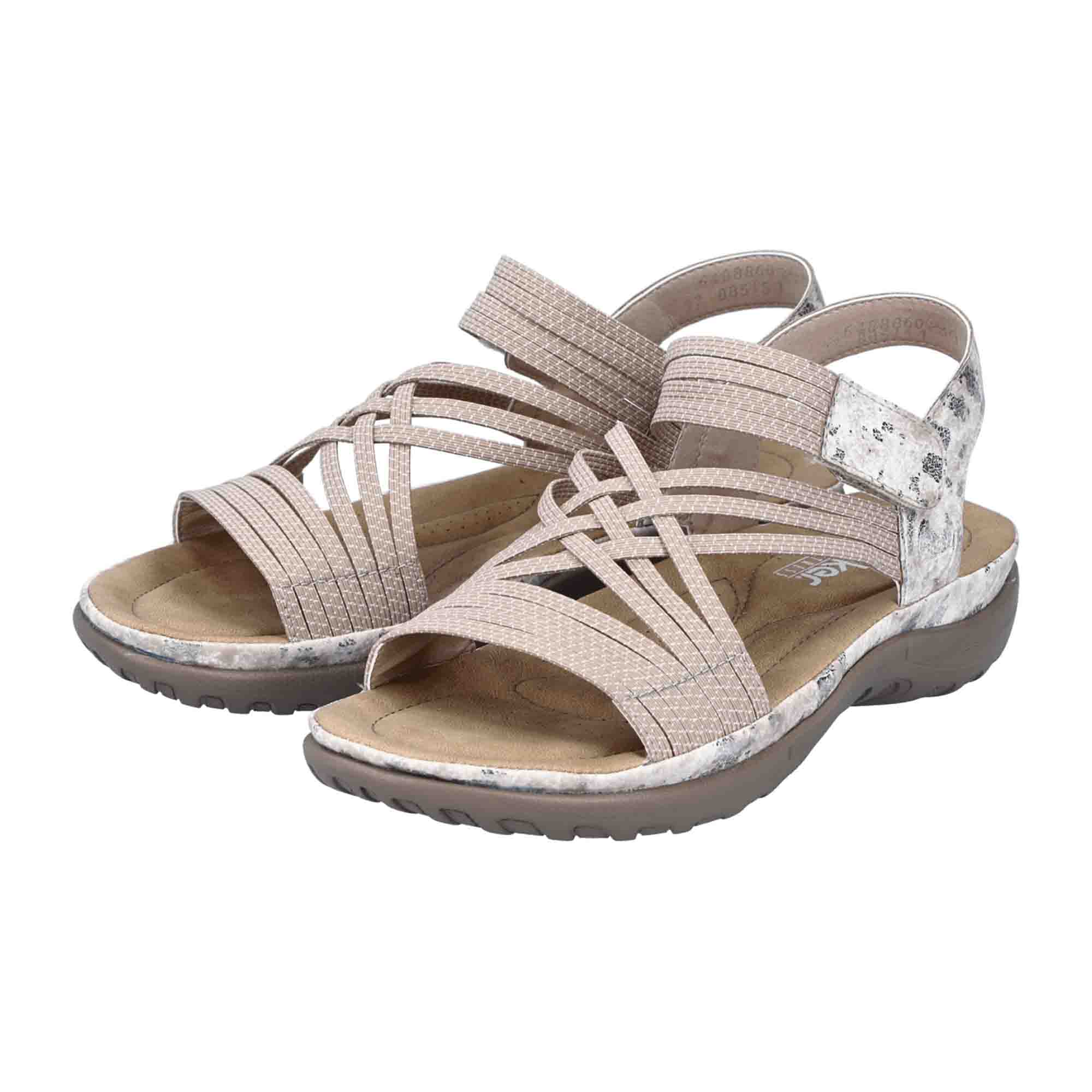 Rieker Beige Women's Strappy Sandals Comfortable Lightweight Synthetic Sole