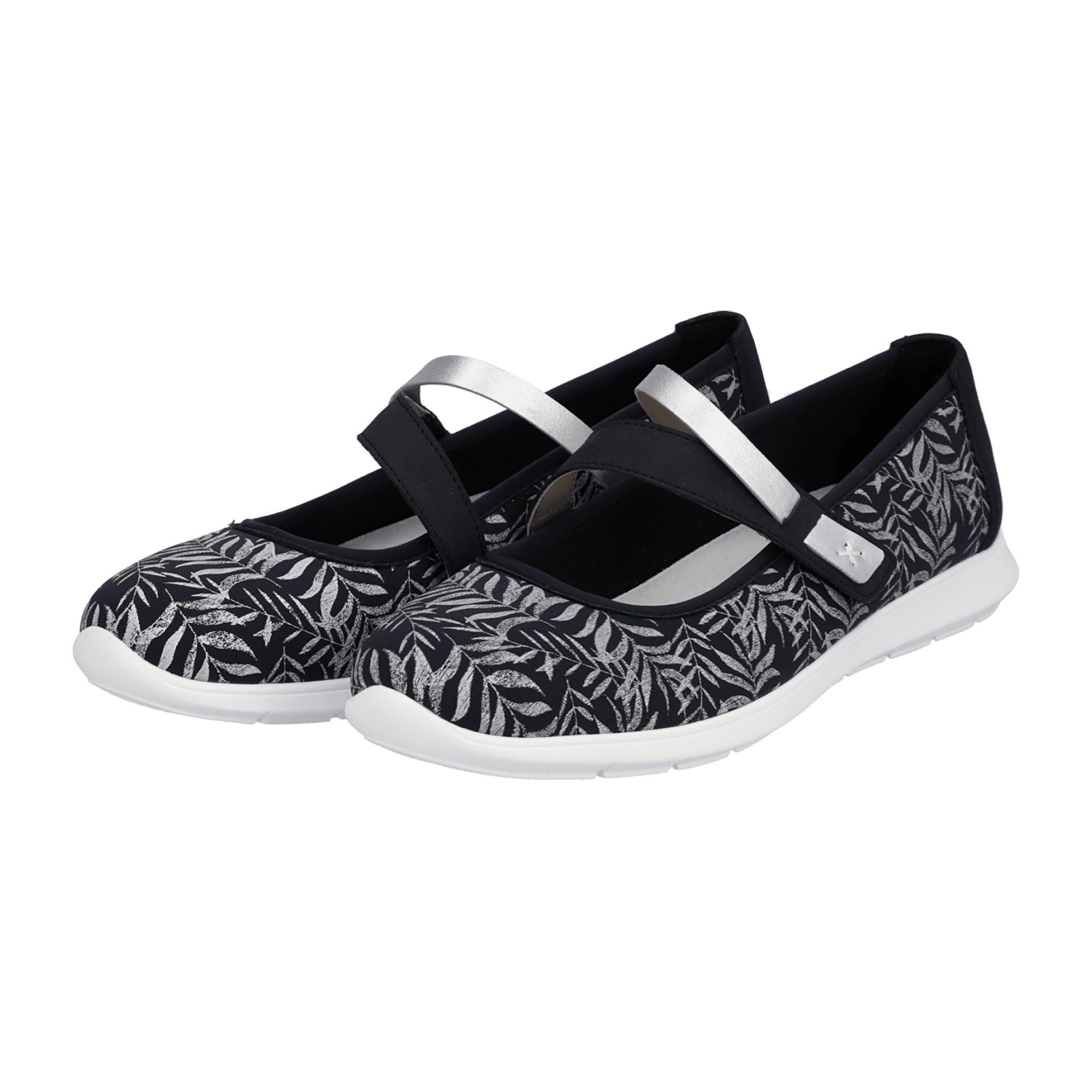 Remonte Women's Blue Slip-On Shoes with Velcro and Soft Footbed