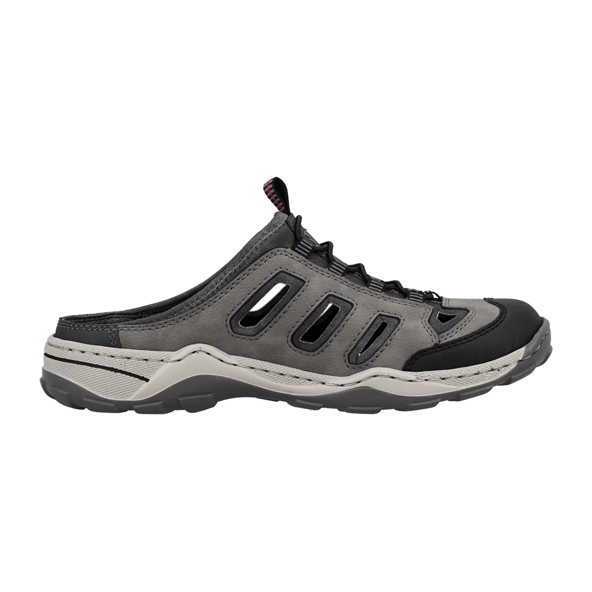 Rieker Comfortable Men's Gray Sandals Slip-On Synthetic Lightweight Sole