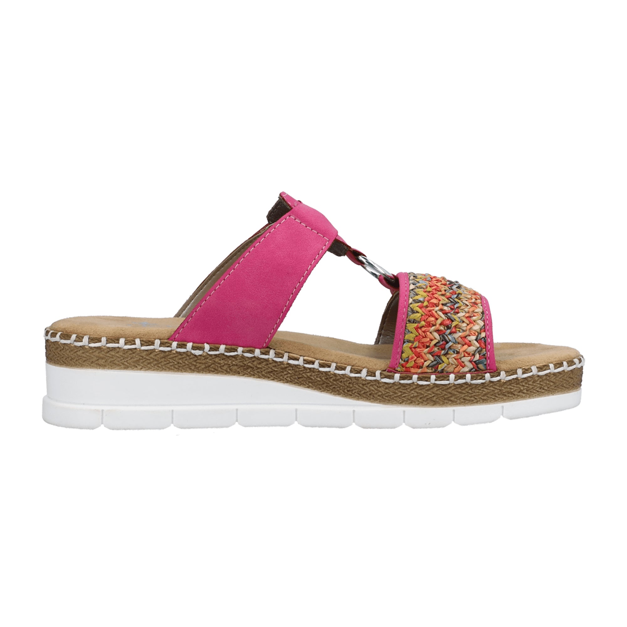 Rieker Women's Pink Sandals with Velcro Strap and Cushioned Sole