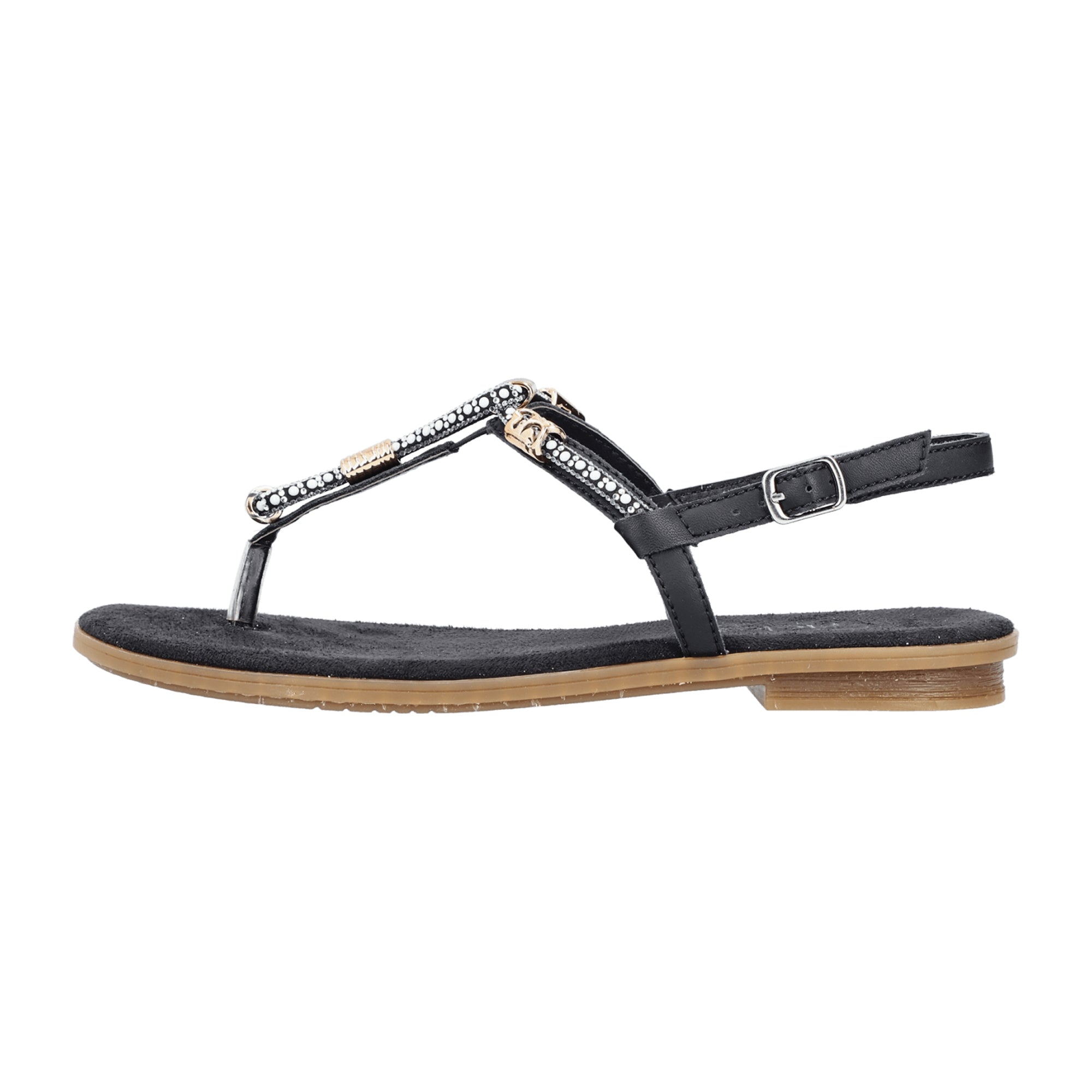 Rieker Women's Black Strappy Sandals with Buckle and Comfortable Sole