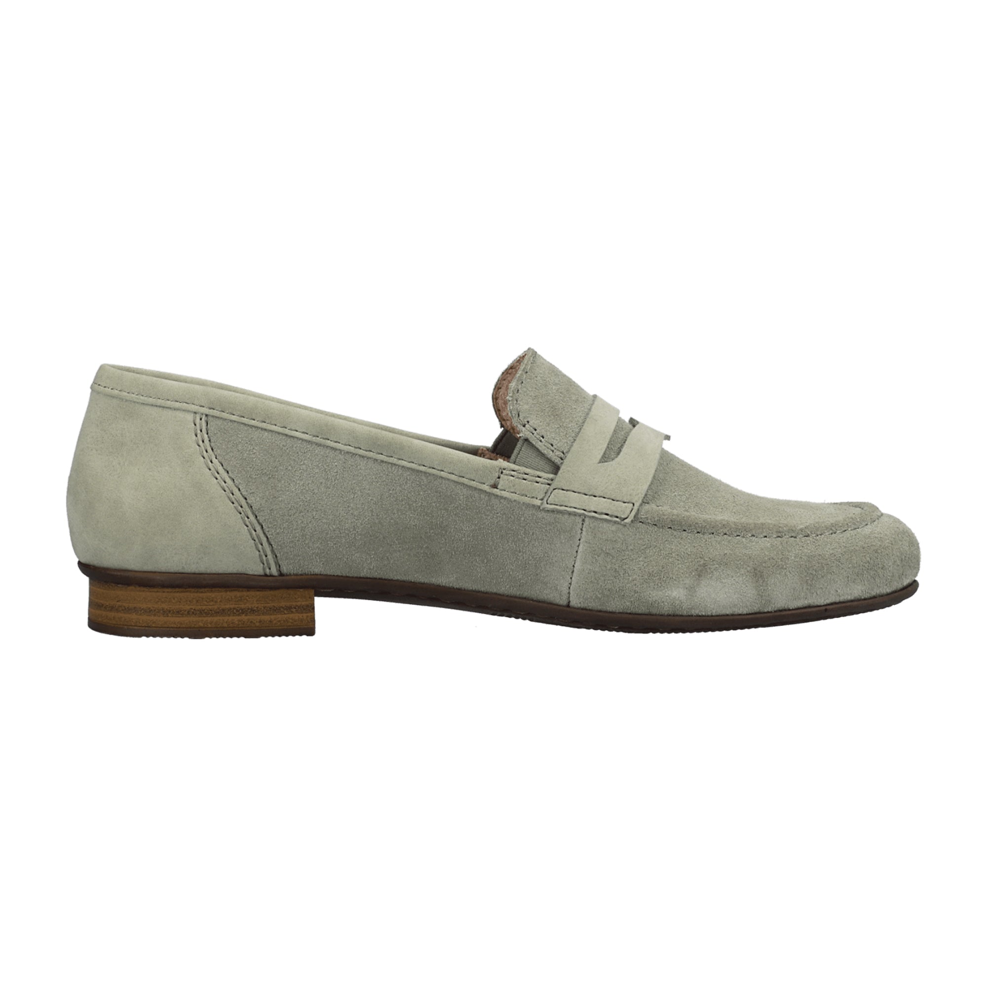 Rieker Women's Green Suede Loafers, Slip-On, Lightweight, Comfortable Sole